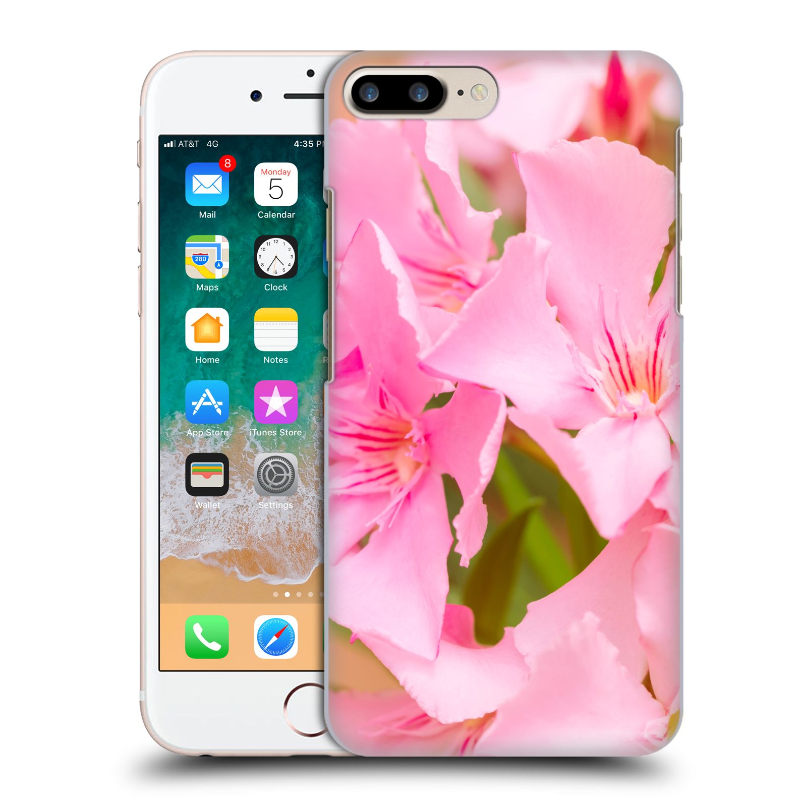 Zadní obal pro mobil Apple Iphone 7+ /  8+ - HEAD CASE - Beli - Růžové květy květina