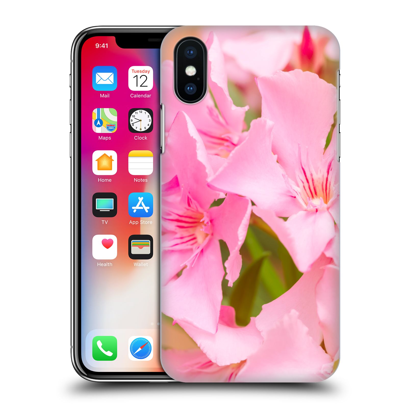 Zadní obal pro mobil Apple Iphone X / XS - HEAD CASE - Beli - Růžové květy květina
