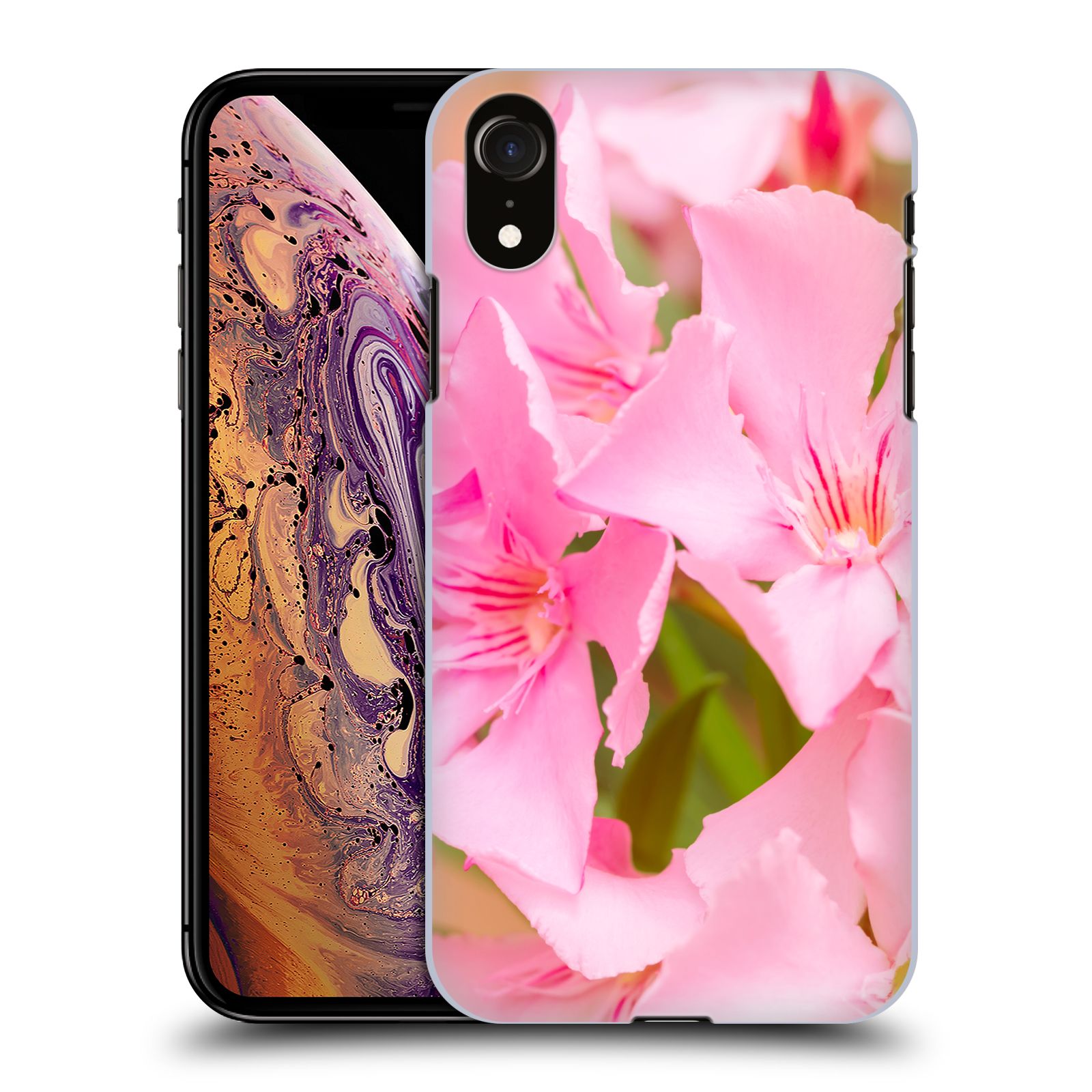Zadní obal pro mobil Apple Iphone XR - HEAD CASE - Beli - Růžové květy květina