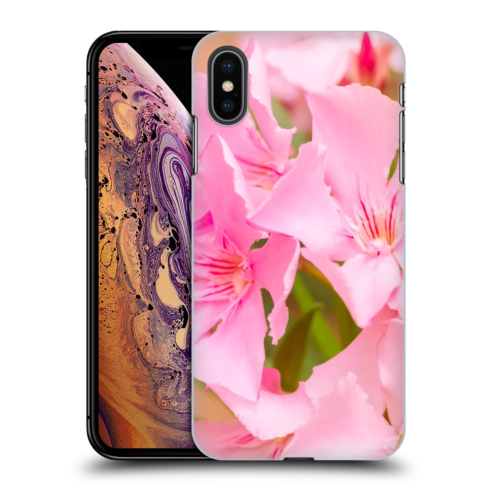 Zadní obal pro mobil Apple Iphone XS MAX - HEAD CASE - Beli - Růžové květy květina