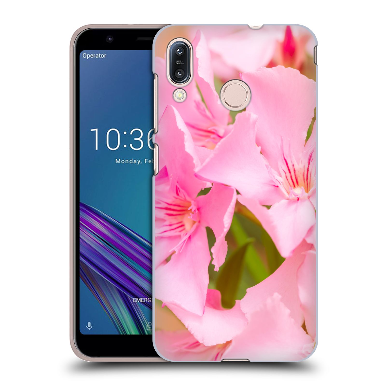 Zadní obal pro mobil Asus Zenfone Max (M1) ZB555KL - HEAD CASE - Beli - Růžové květy květina