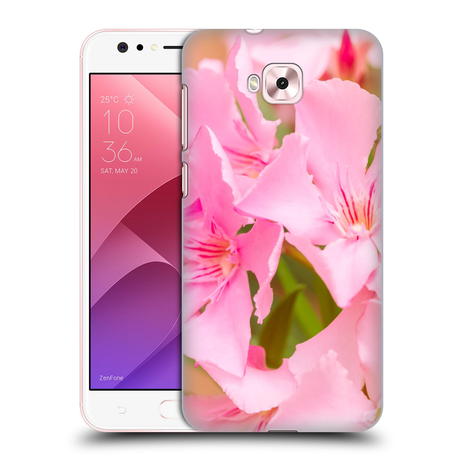 Zadní obal pro mobil Asus Zenfone 4 Selfie ZD553KL - HEAD CASE - Beli - Růžové květy květina