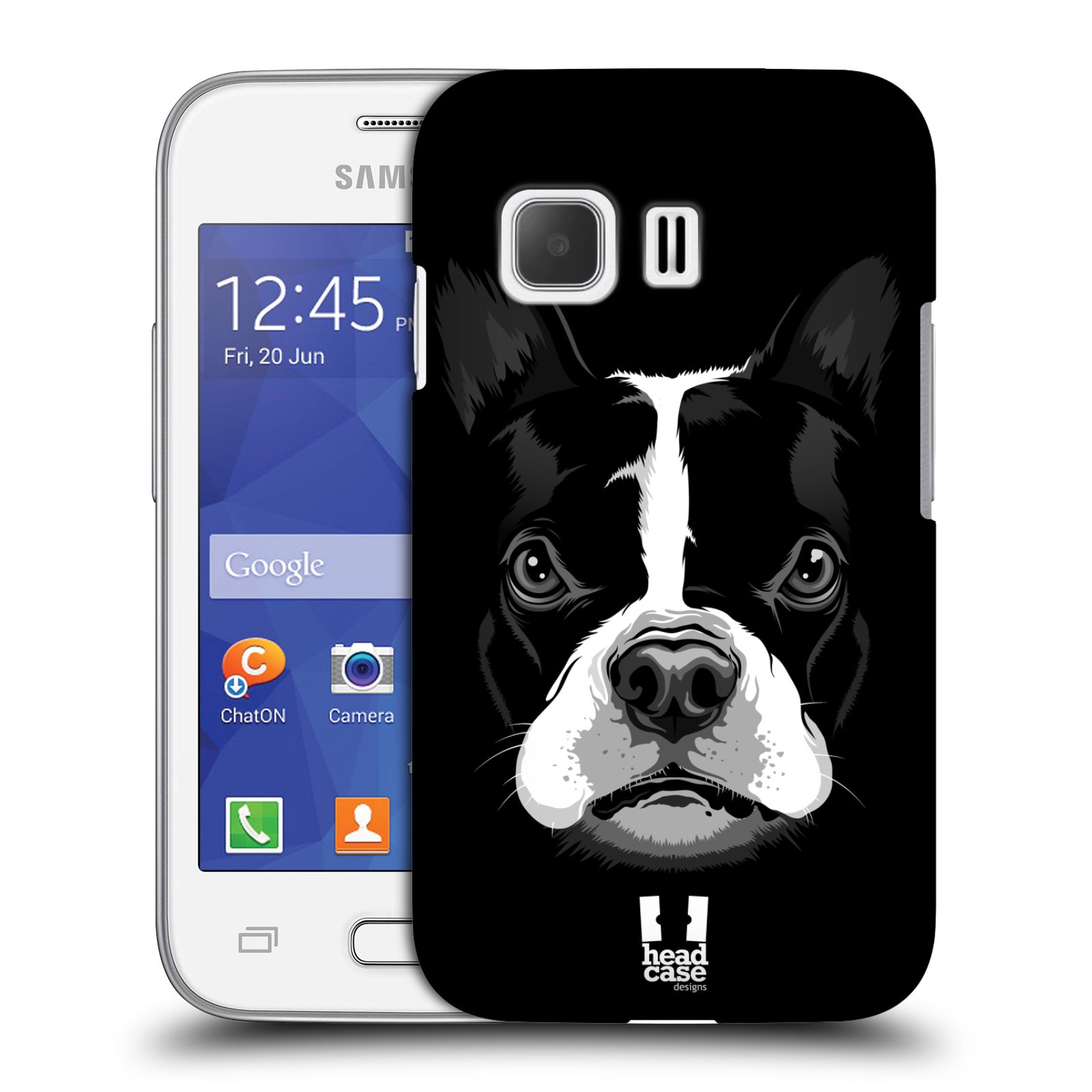 HEAD CASE plastový obal na mobil SAMSUNG Galaxy Young 2 (G130) vzor Zvíře kreslená tvář 2 buldok