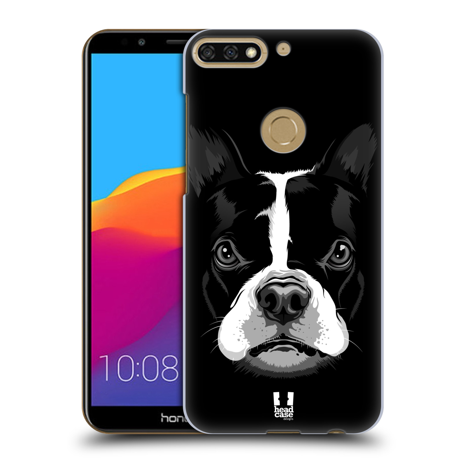 HEAD CASE plastový obal na mobil Honor 7c vzor Zvíře kreslená tvář 2 buldok