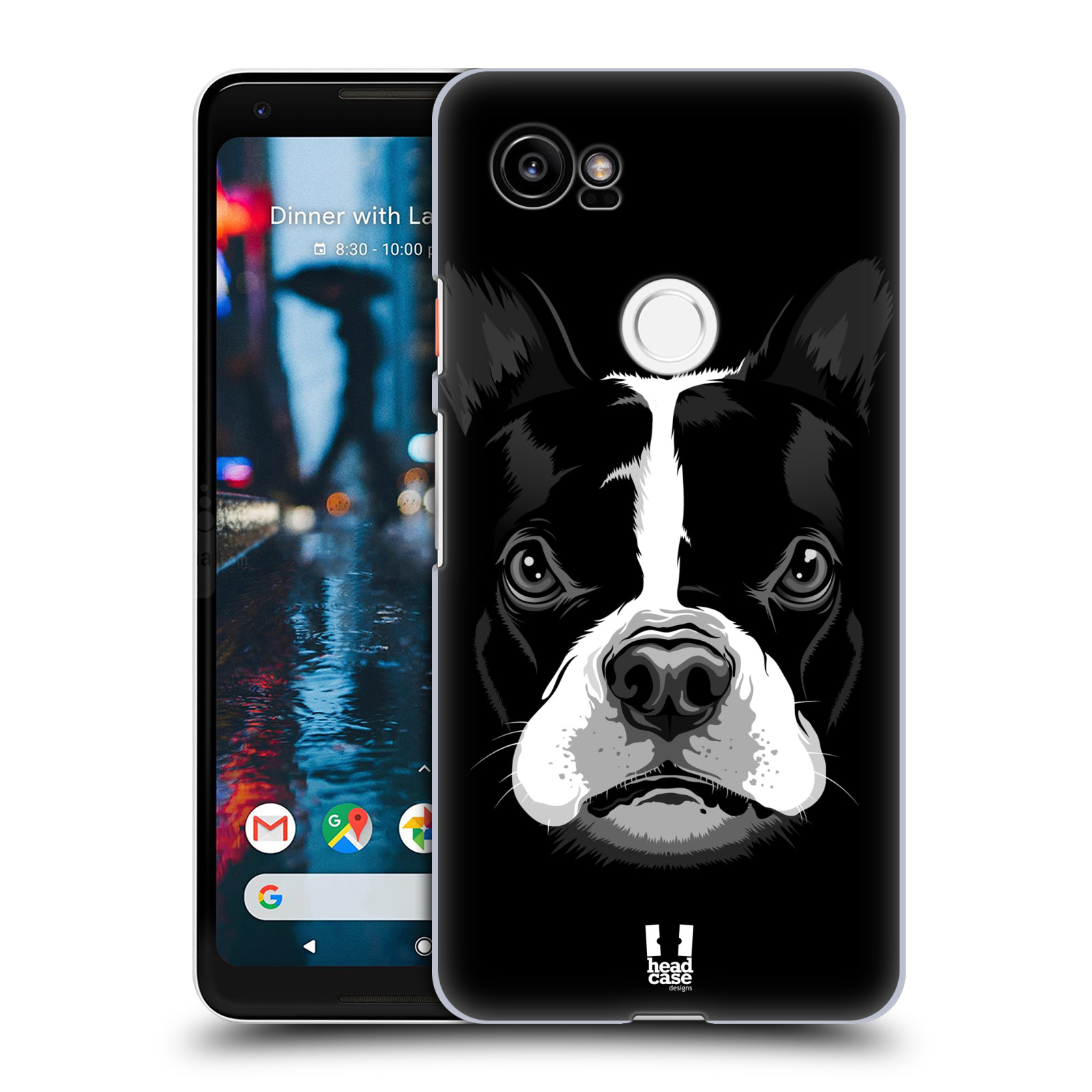 HEAD CASE plastový obal na mobil Google Pixel 2 XL vzor Zvíře kreslená tvář 2 buldok