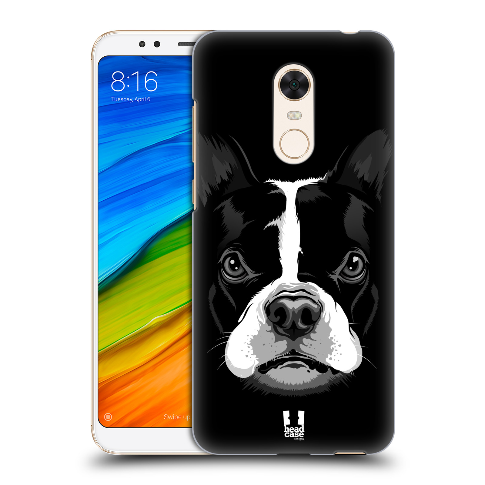 HEAD CASE plastový obal na mobil Xiaomi Redmi 5 PLUS vzor Zvíře kreslená tvář 2 buldok