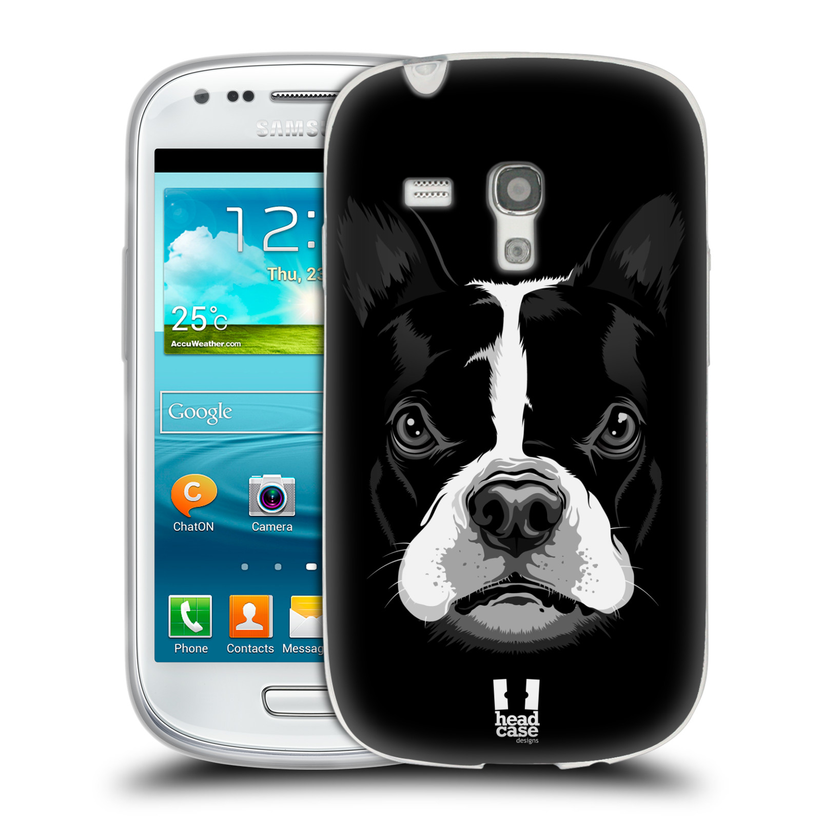 HEAD CASE silikonový obal na mobil Samsung Galaxy S3 MINI i8190 vzor Zvíře kreslená tvář 2 buldok