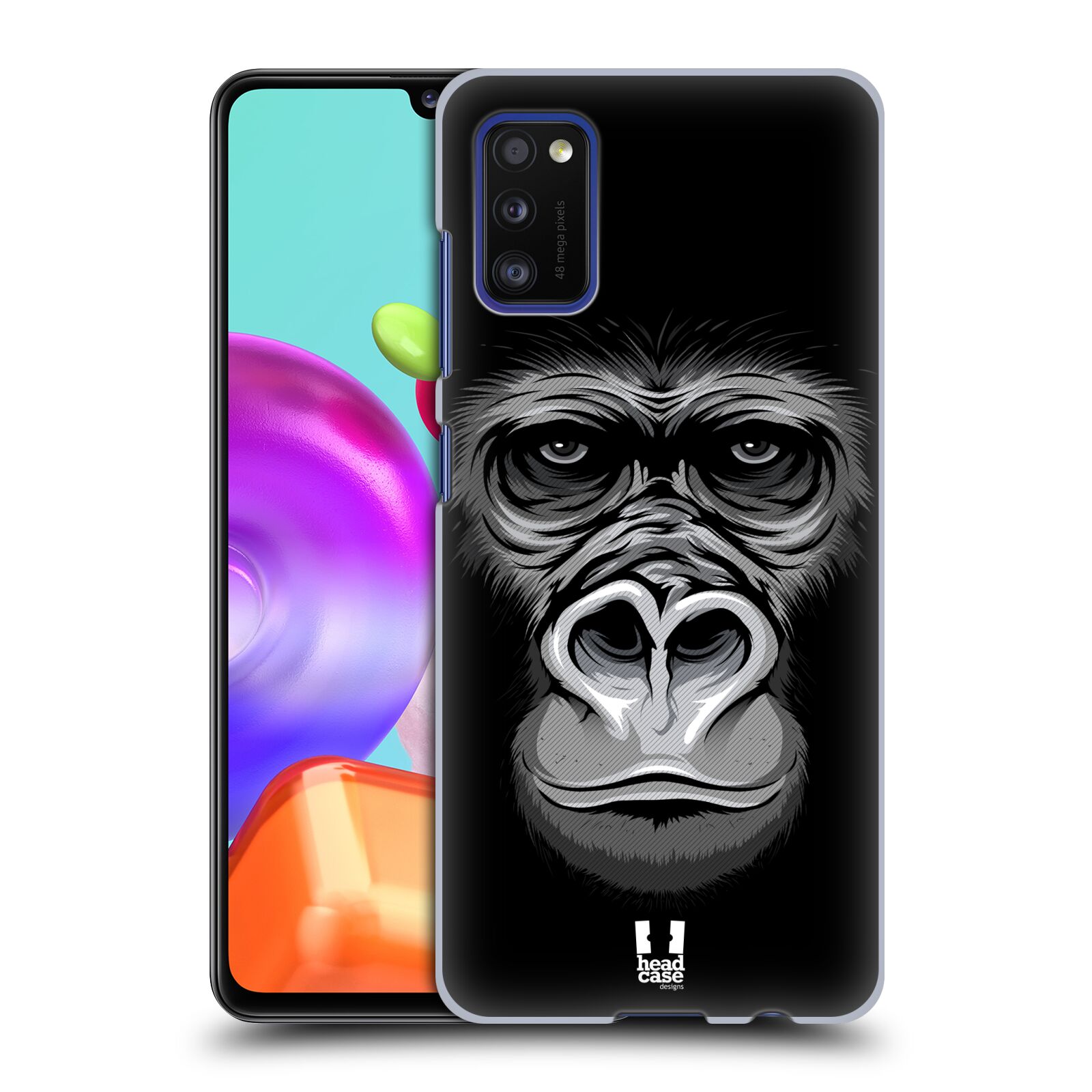 Zadní kryt na mobil Samsung Galaxy A41 vzor Zvíře kreslená tvář 2 gorila