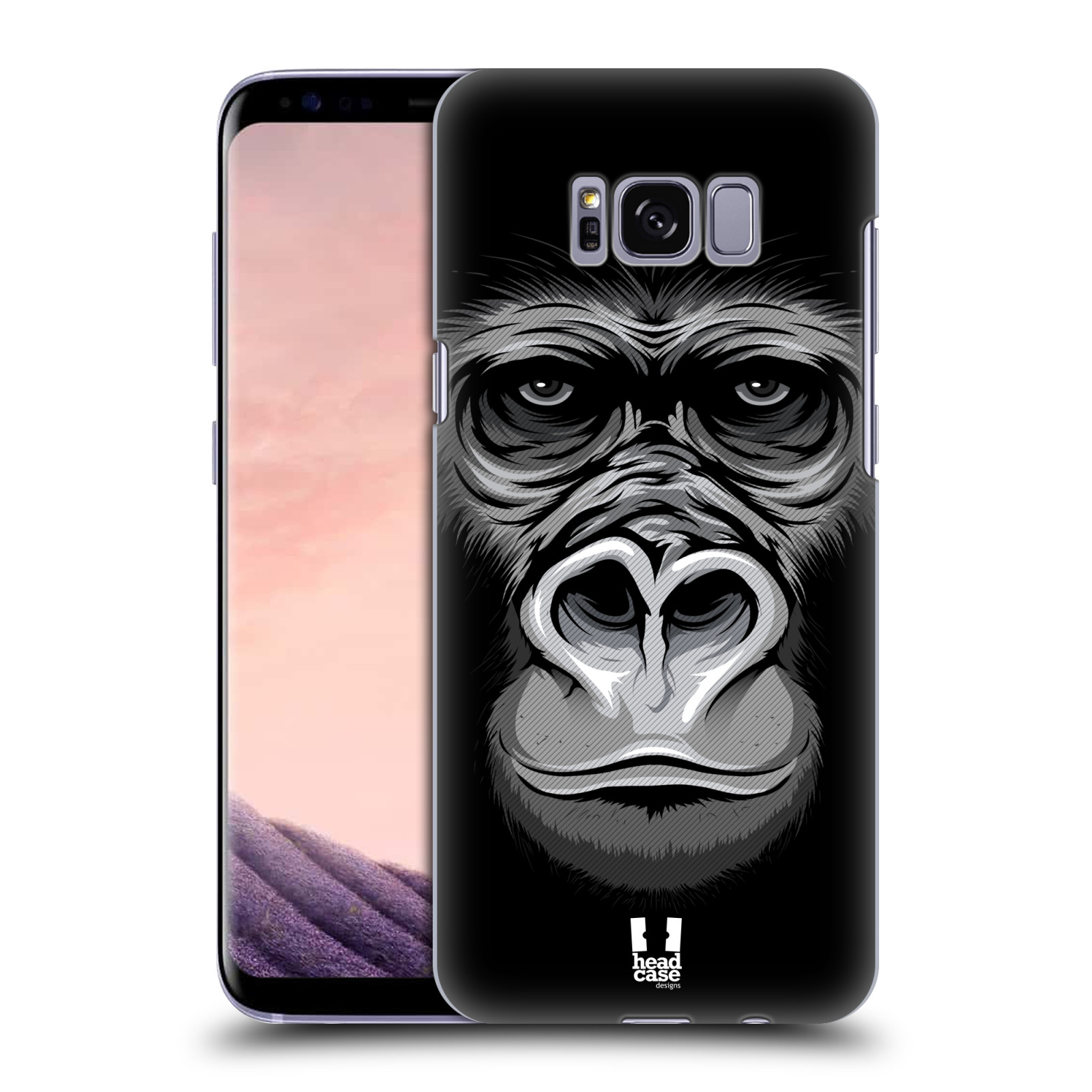 HEAD CASE plastový obal na mobil Samsung Galaxy S8 vzor Zvíře kreslená tvář 2 gorila