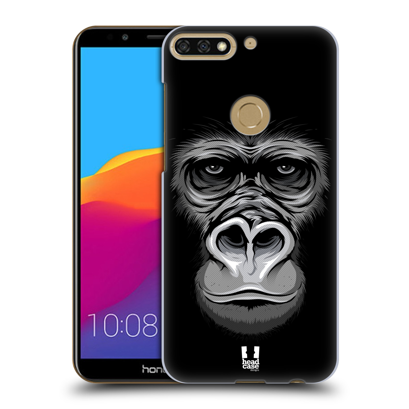 HEAD CASE plastový obal na mobil Honor 7c vzor Zvíře kreslená tvář 2 gorila