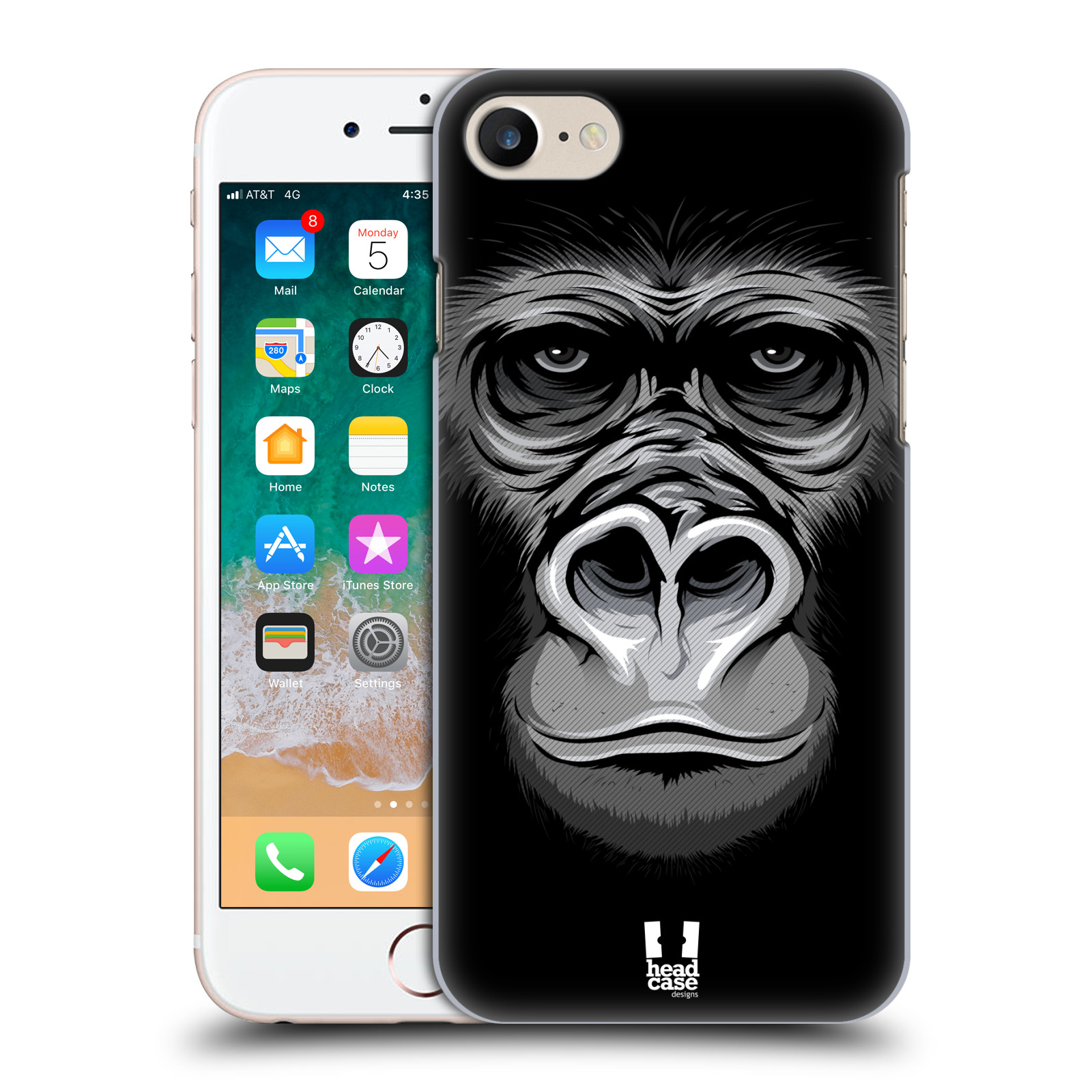 Plastové pouzdro pro mobil Apple Iphone 7/8/SE 2020 vzor Zvíře kreslená tvář 2 gorila