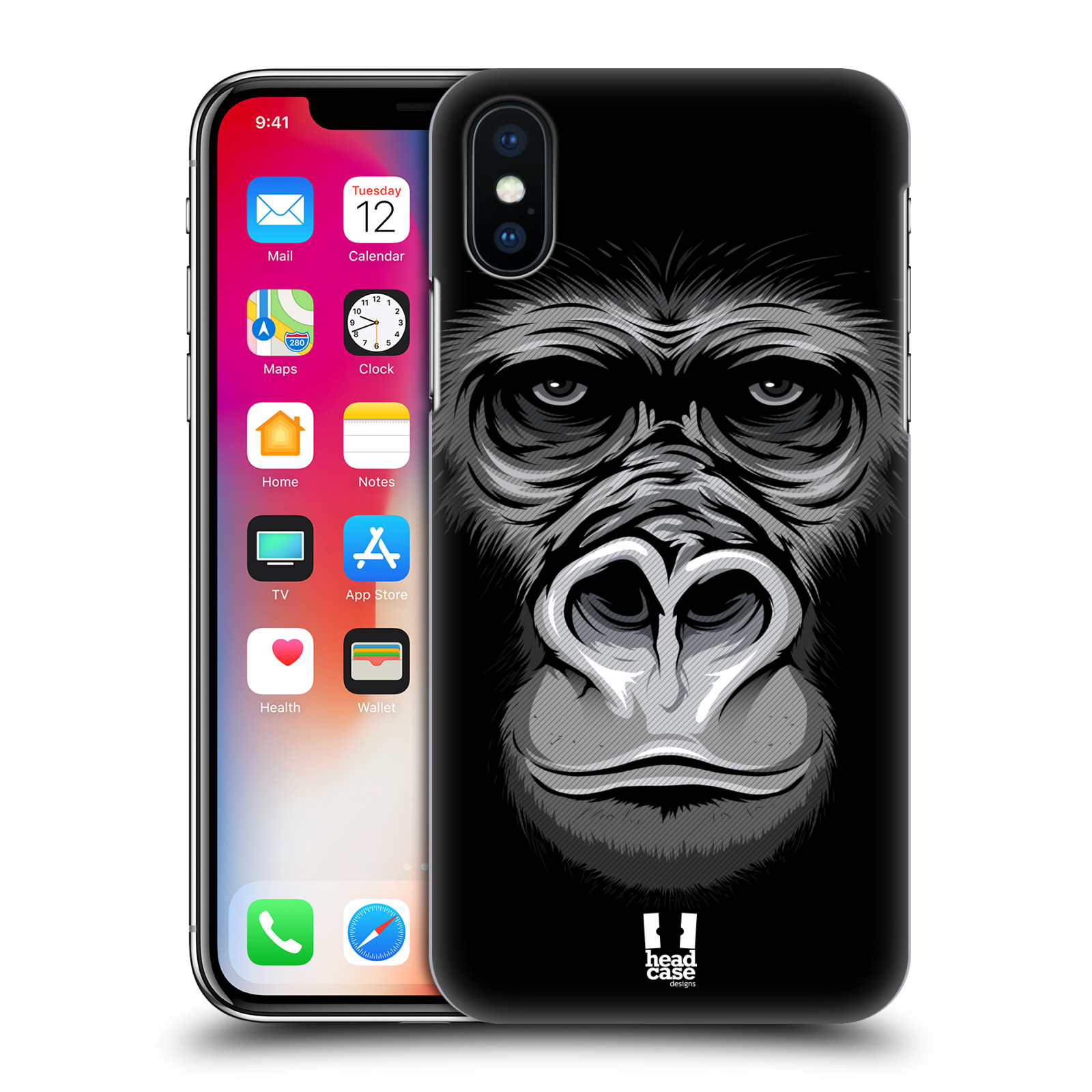 HEAD CASE plastový obal na mobil Apple Iphone X / XS vzor Zvíře kreslená tvář 2 gorila