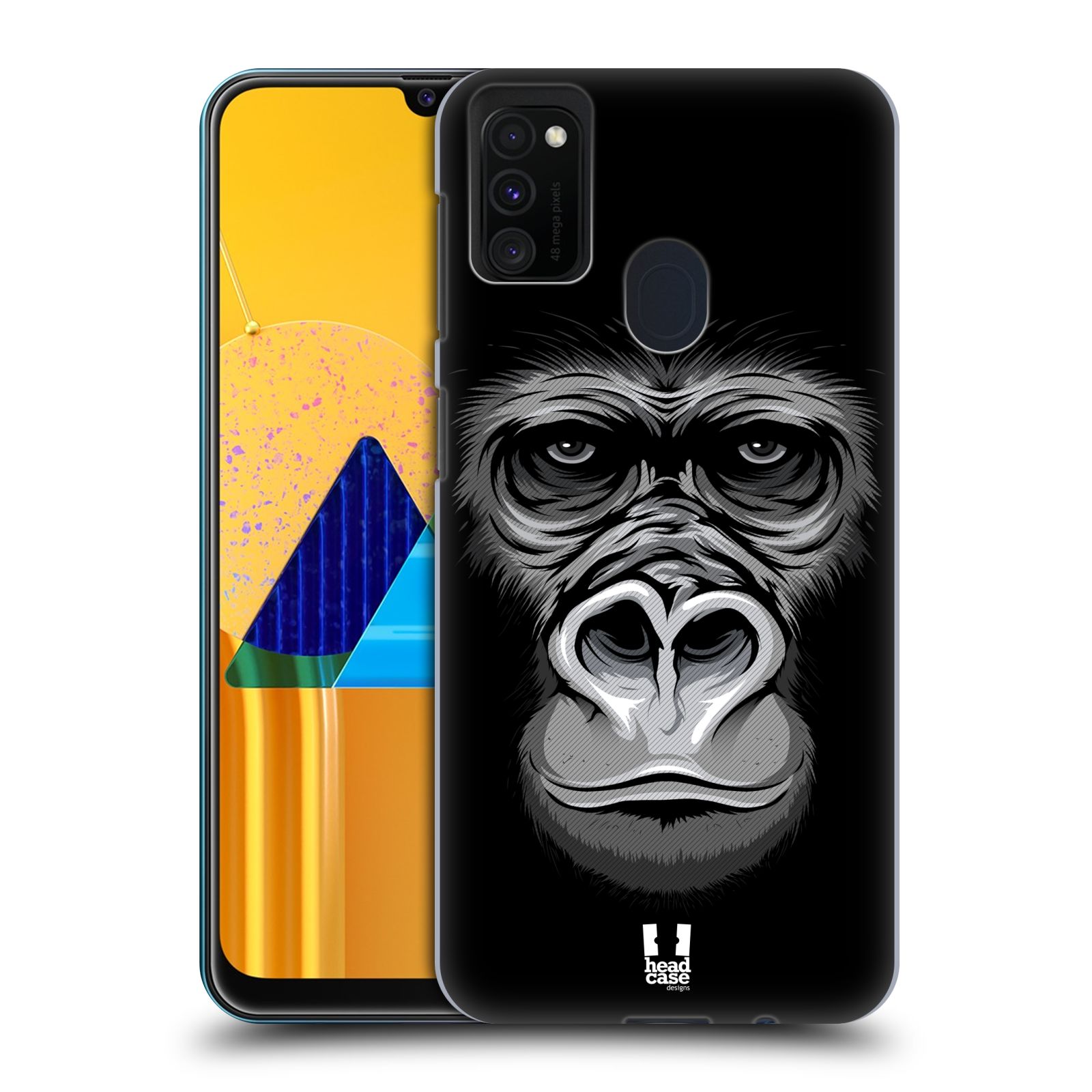 Zadní kryt na mobil Samsung Galaxy M21 vzor Zvíře kreslená tvář 2 gorila