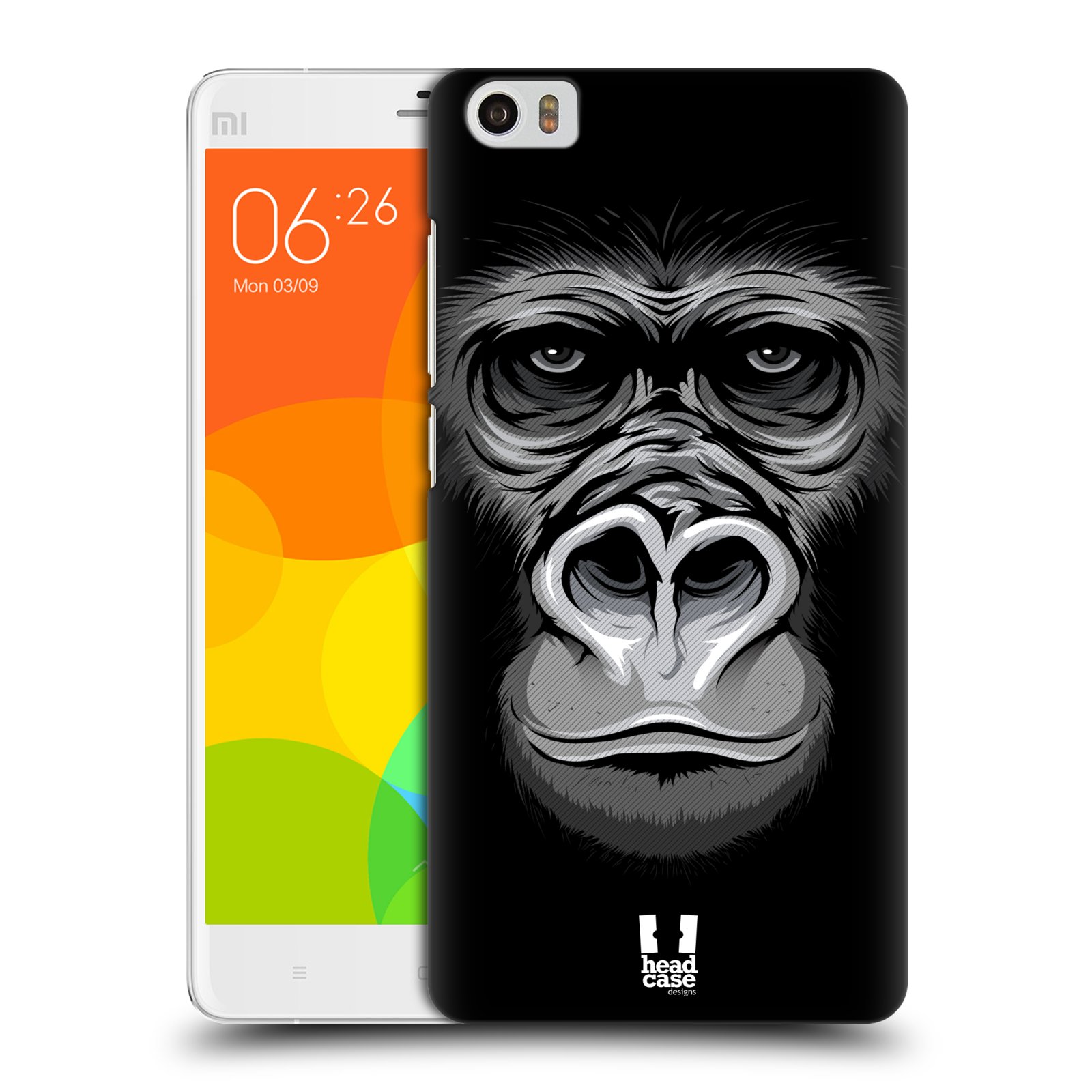 HEAD CASE pevný plastový obal na mobil XIAOMI Mi Note vzor Zvíře kreslená tvář 2 gorila