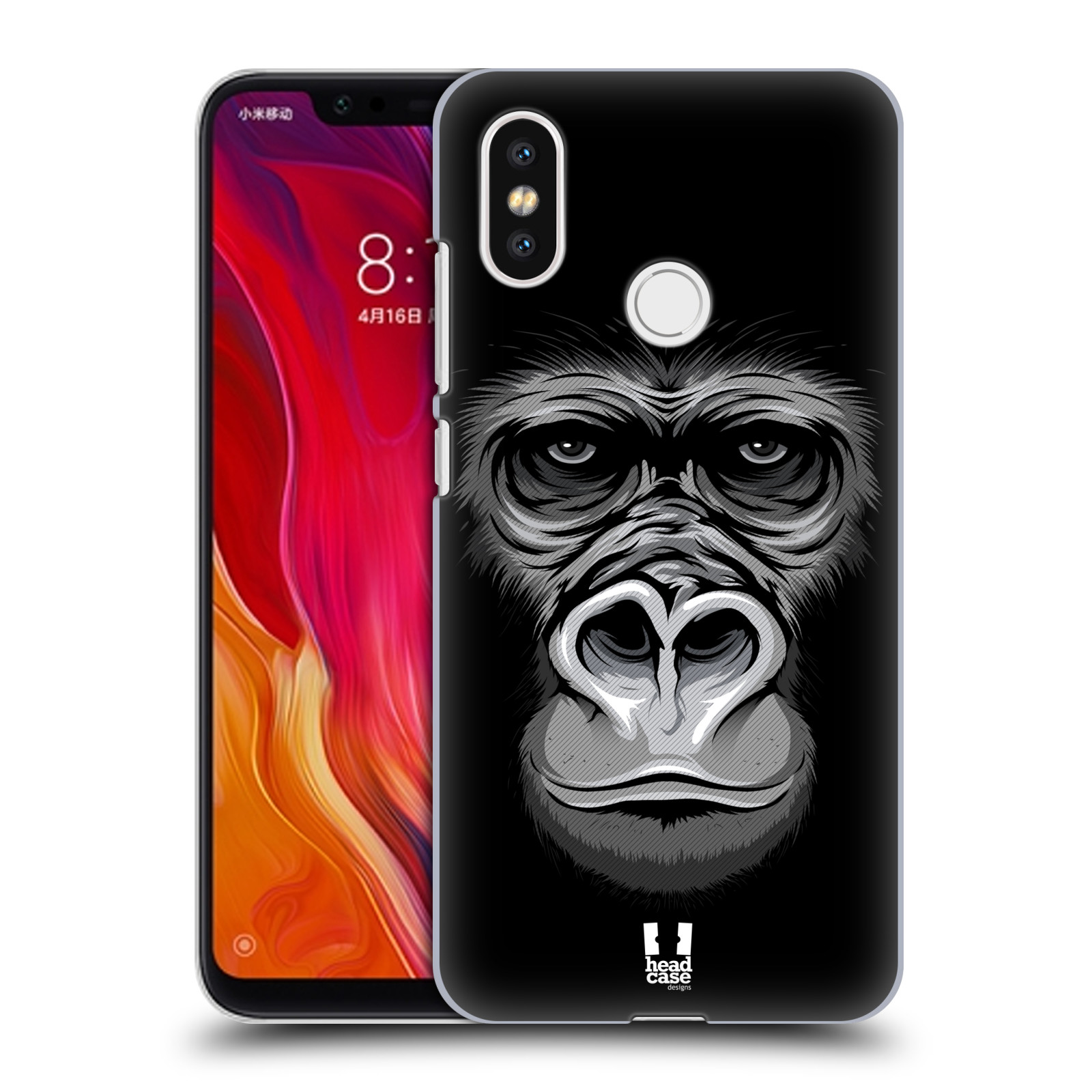 HEAD CASE plastový obal na mobil Xiaomi Mi 8 vzor Zvíře kreslená tvář 2 gorila