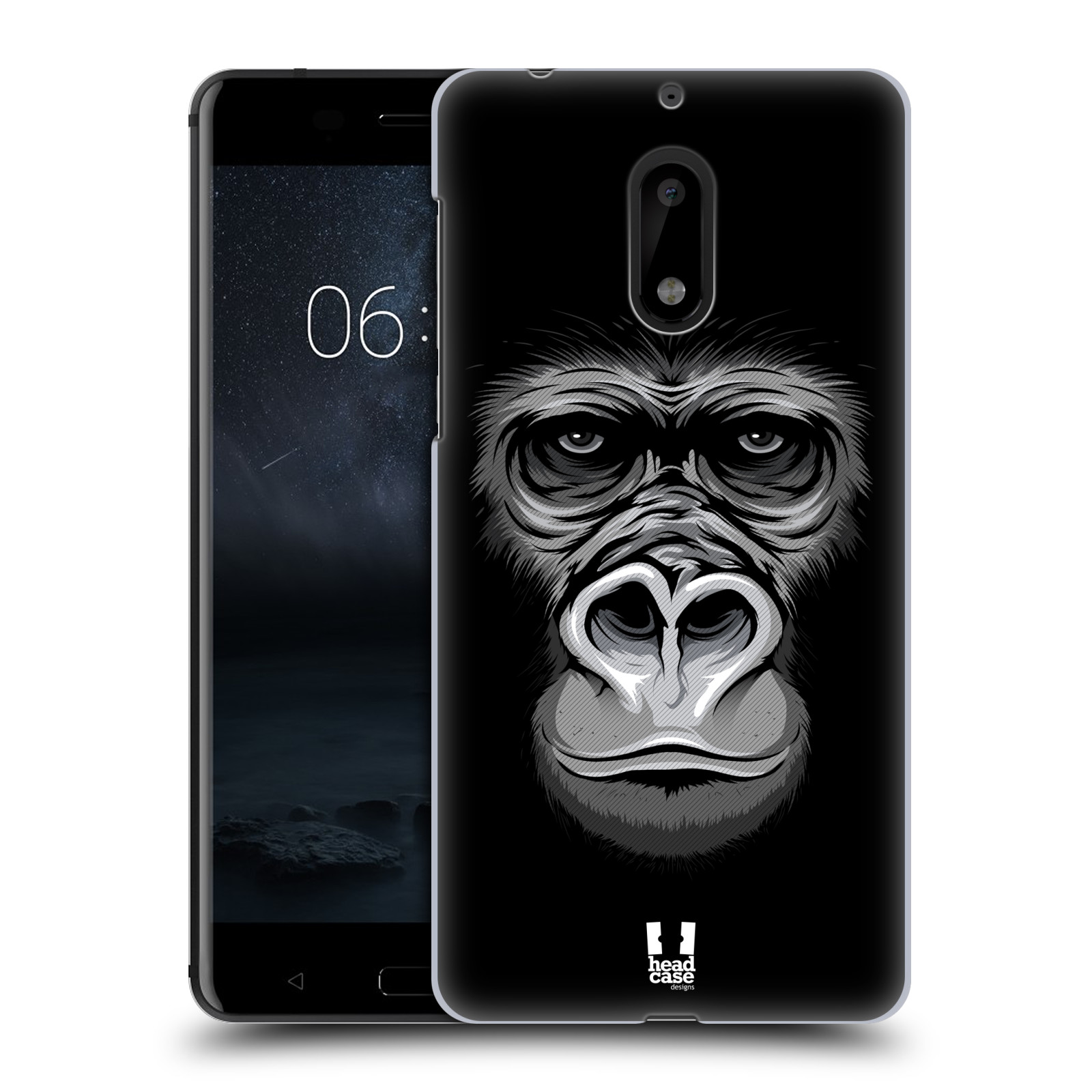 HEAD CASE plastový obal na mobil Nokia 6 vzor Zvíře kreslená tvář 2 gorila