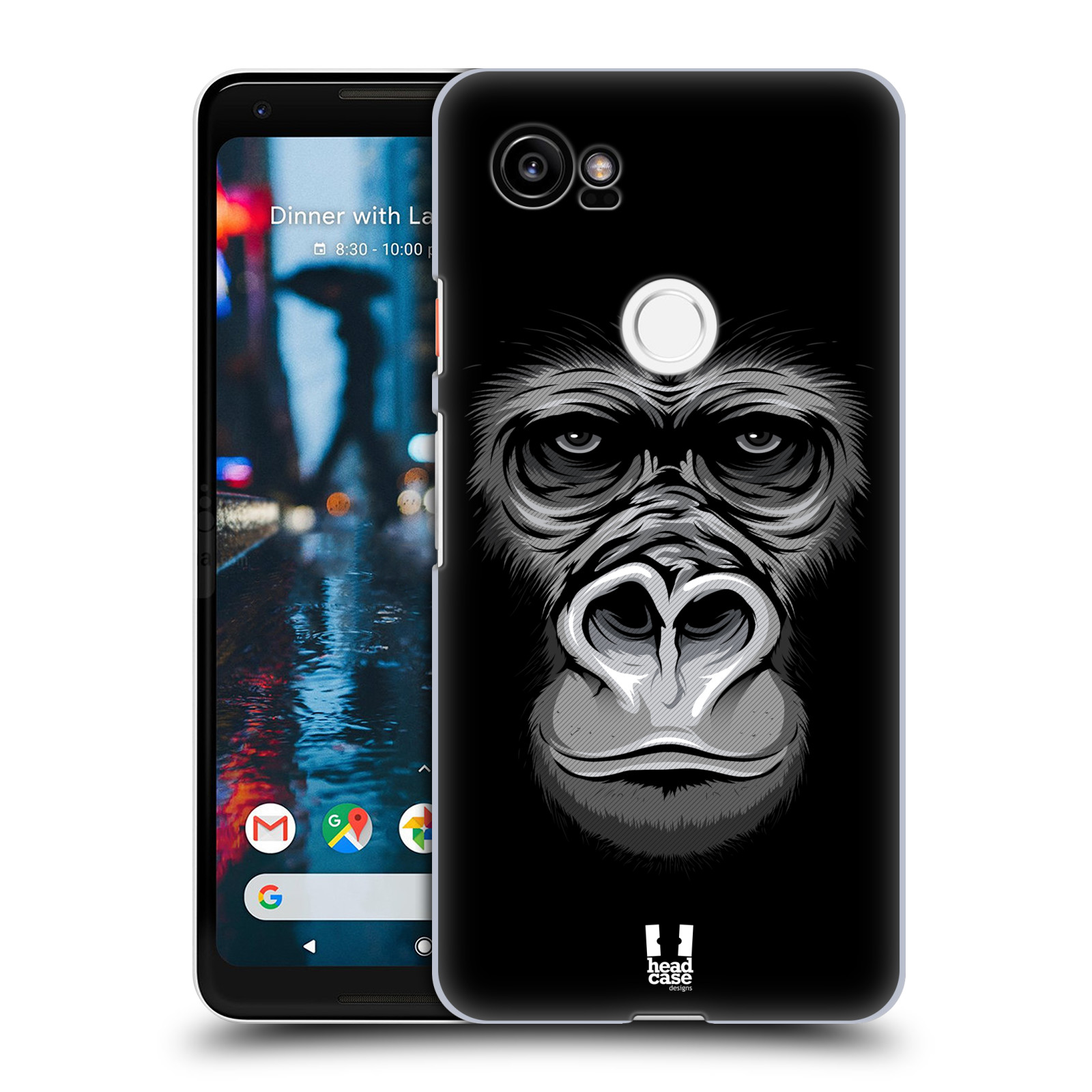 HEAD CASE plastový obal na mobil Google Pixel 2 XL vzor Zvíře kreslená tvář 2 gorila