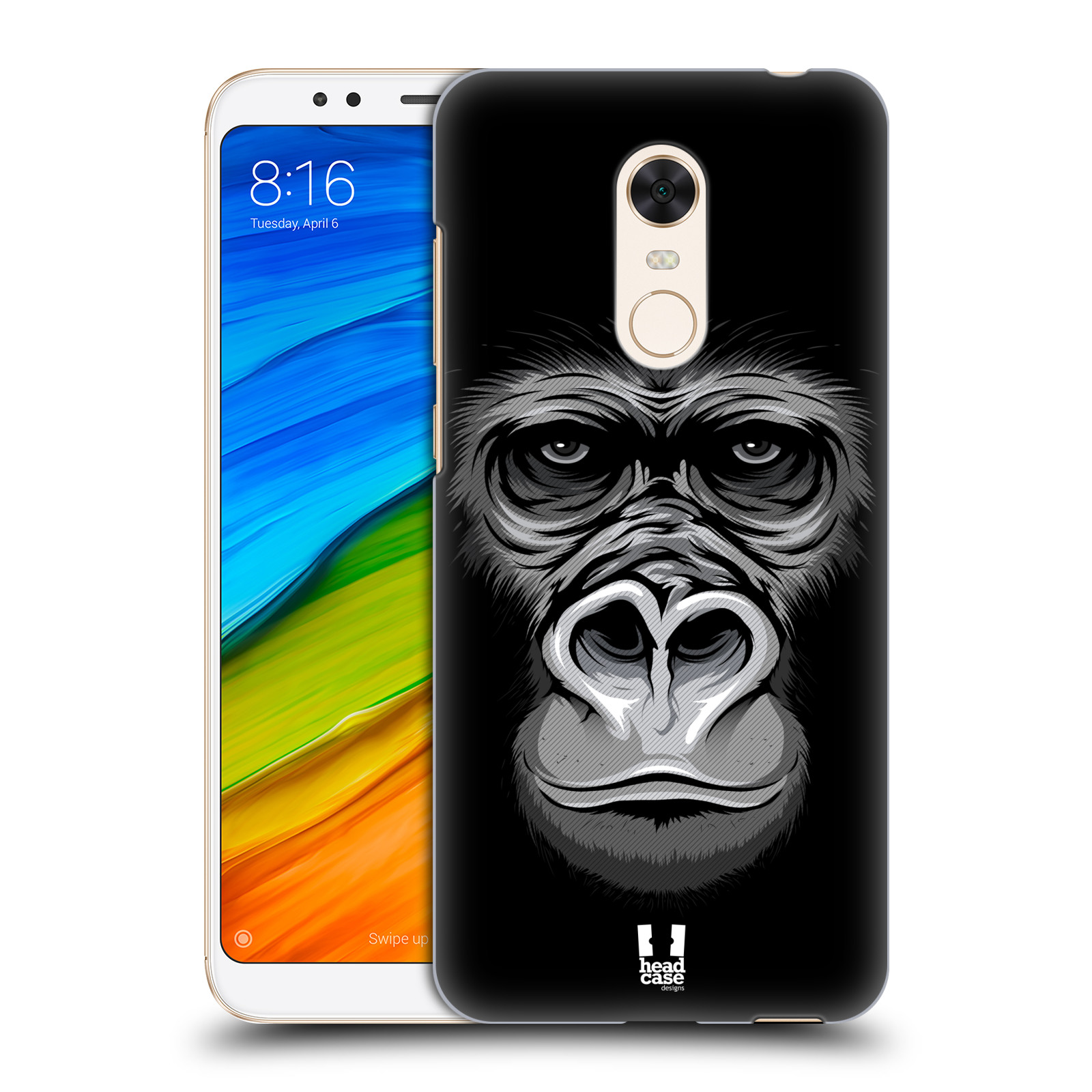 HEAD CASE plastový obal na mobil Xiaomi Redmi 5 PLUS vzor Zvíře kreslená tvář 2 gorila