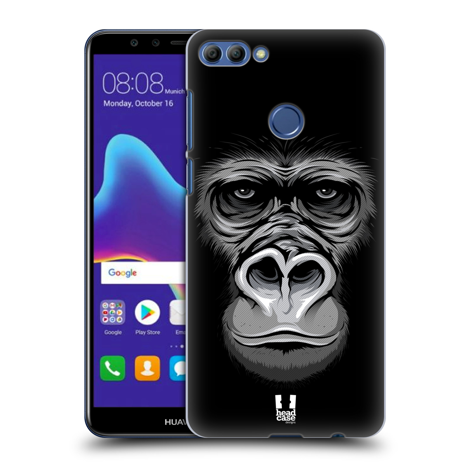 HEAD CASE plastový obal na mobil Huawei Y9 2018 vzor Zvíře kreslená tvář 2 gorila