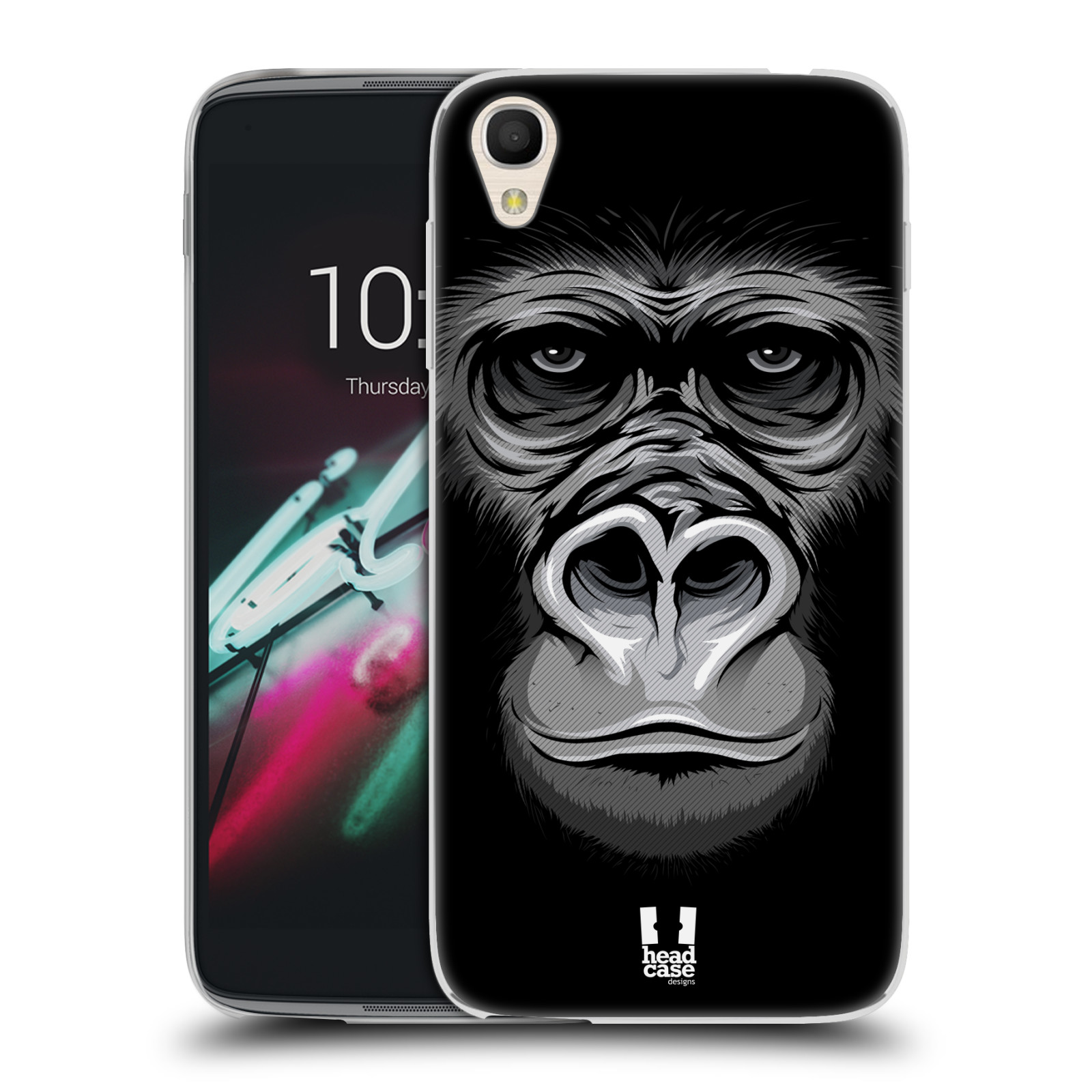 HEAD CASE silikonový obal na mobil Alcatel Idol 3 OT-6039Y (4.7) vzor Zvíře kreslená tvář 2 gorila