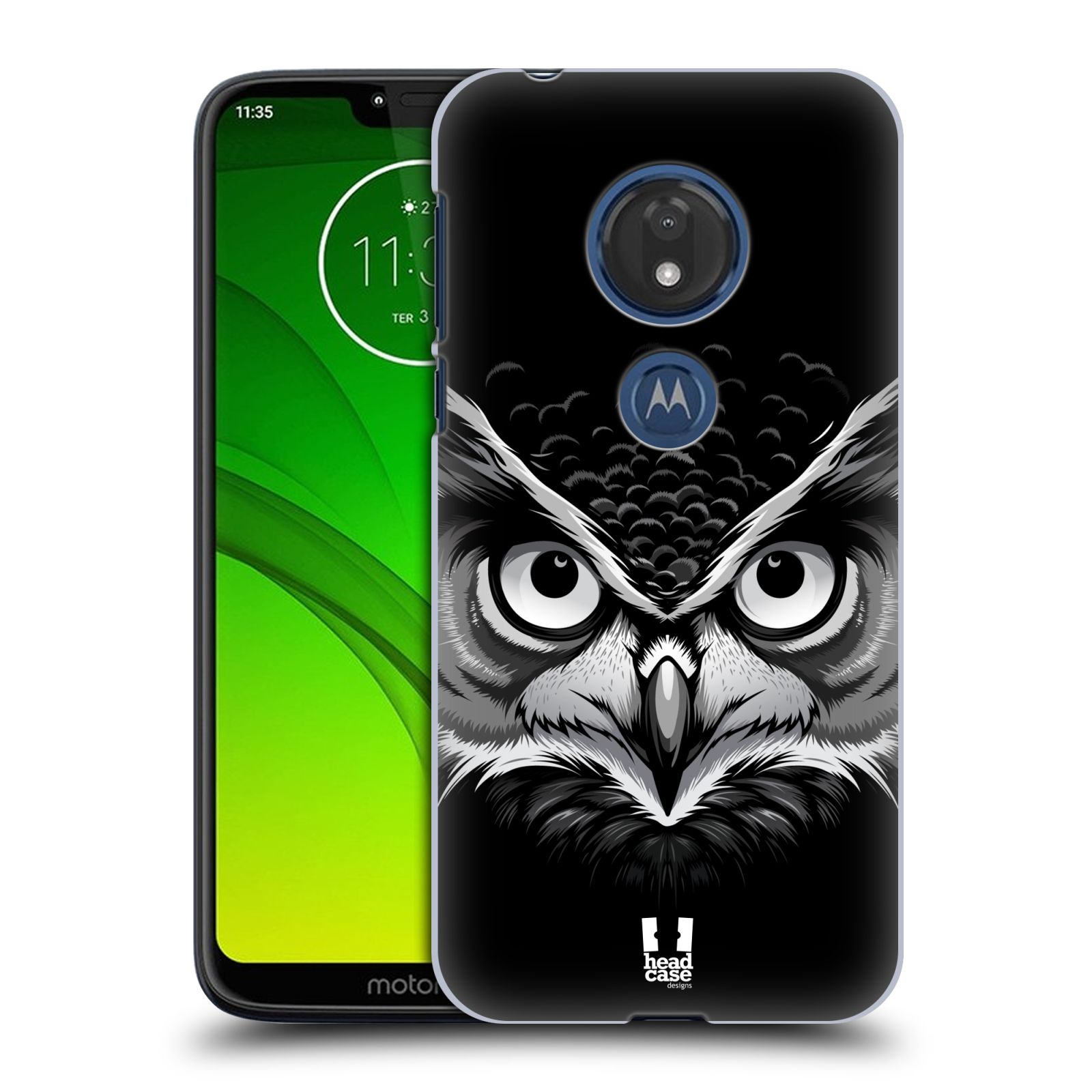 Pouzdro na mobil Motorola Moto G7 Play vzor Zvíře kreslená tvář 2 sova