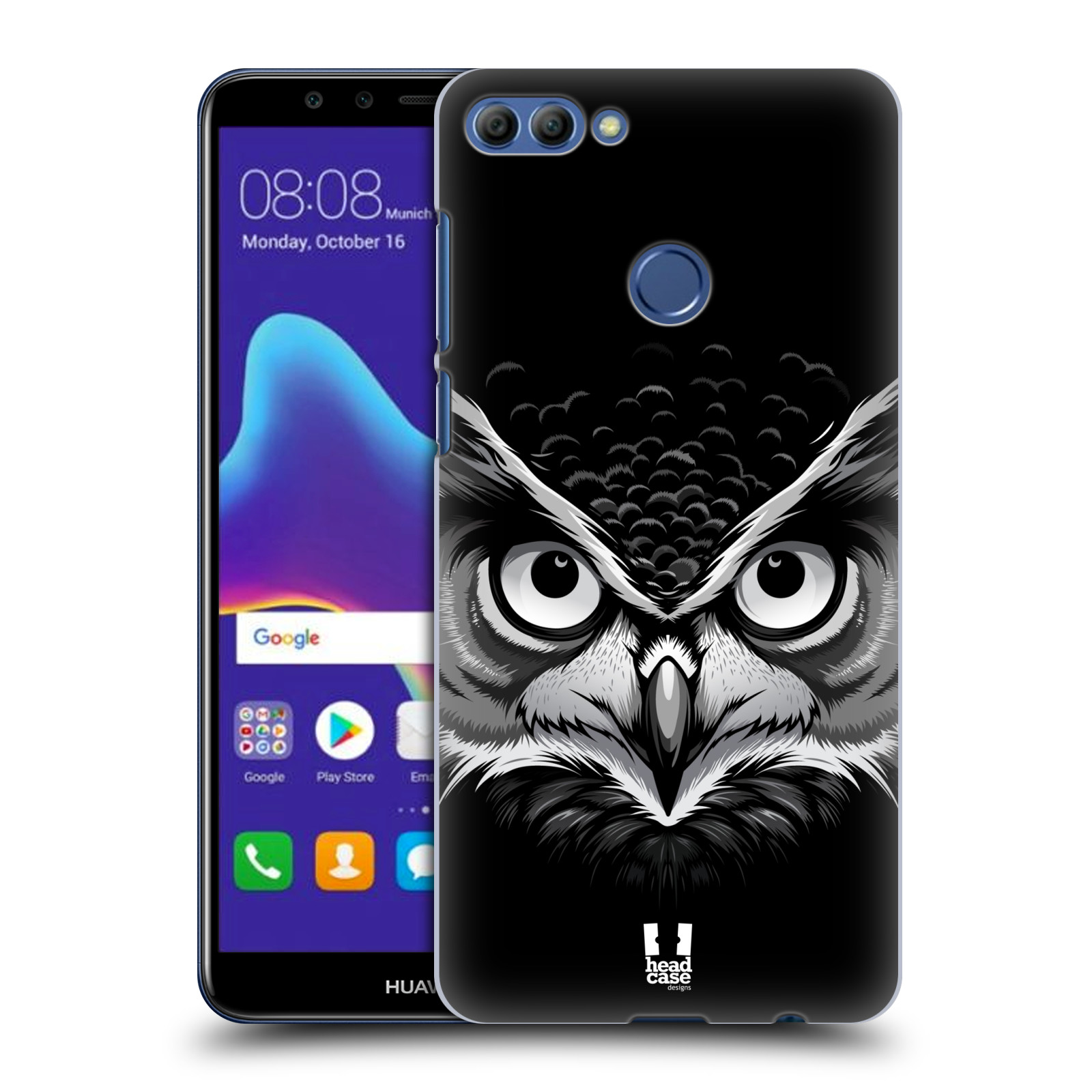 HEAD CASE plastový obal na mobil Huawei Y9 2018 vzor Zvíře kreslená tvář 2 sova