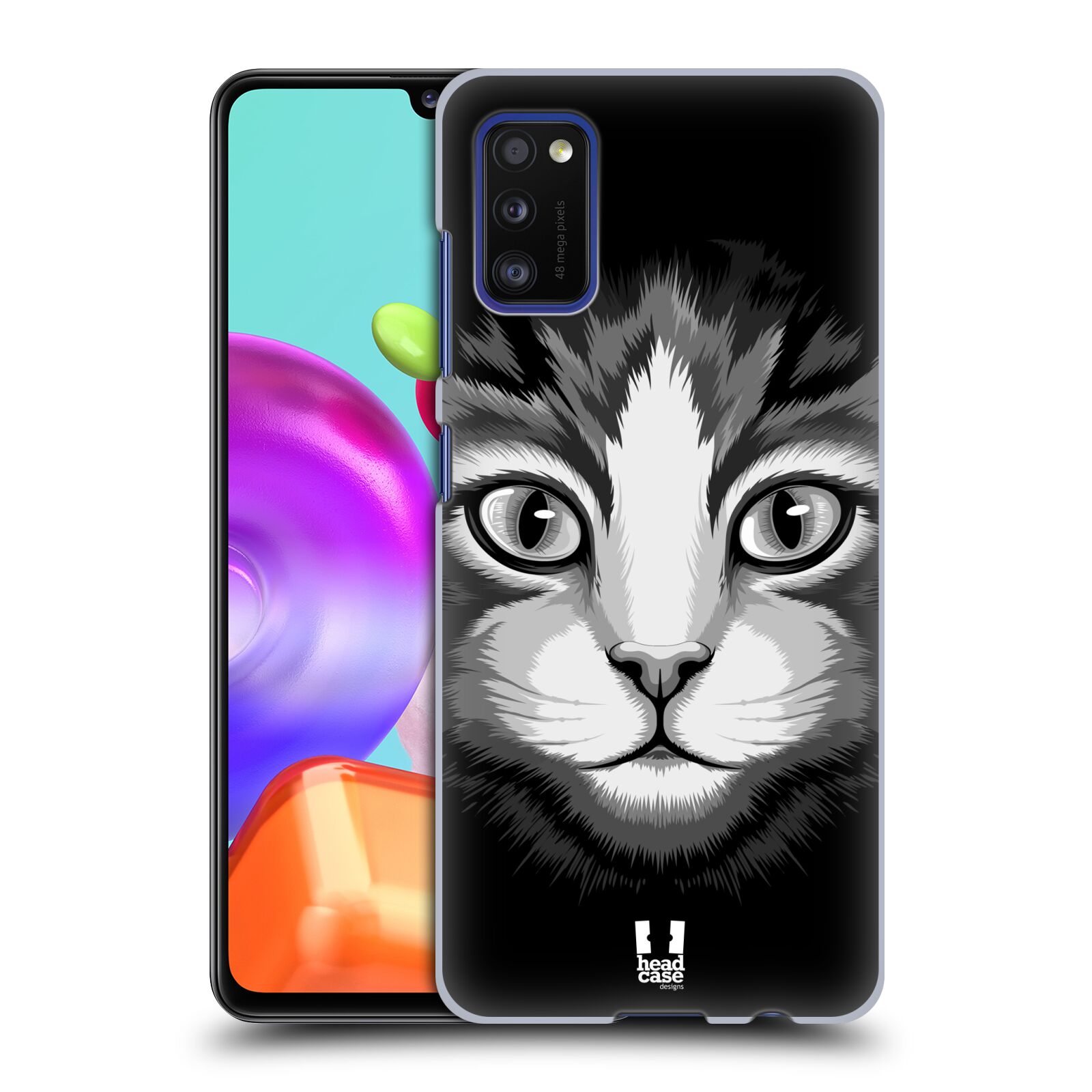 Zadní kryt na mobil Samsung Galaxy A41 vzor Zvíře kreslená tvář 2 kočička