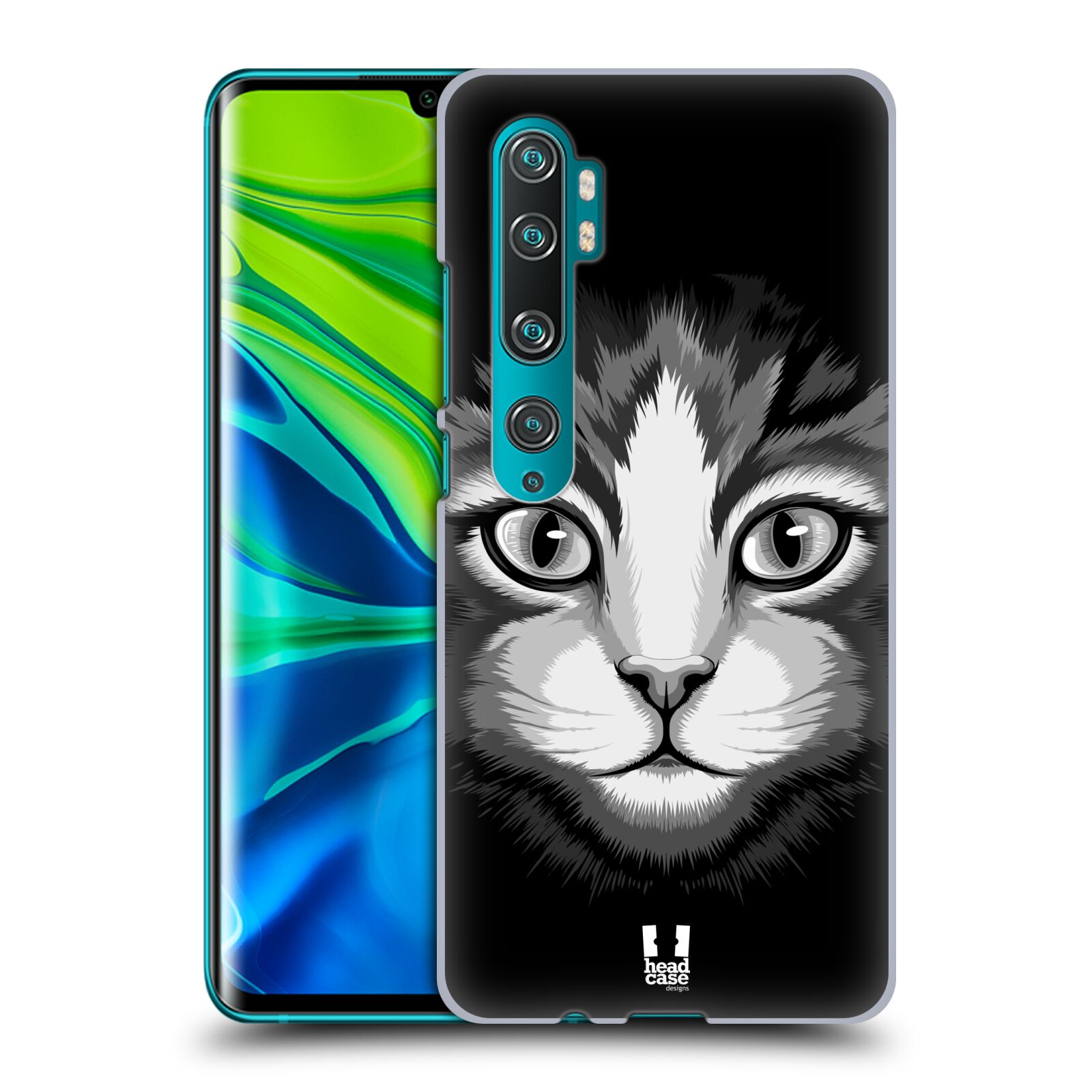 Pouzdro na mobil Xiaomi Mi Note 10 / Mi Note 10 PRO - HEAD CASE - vzor Zvíře kreslená tvář 2 kočička