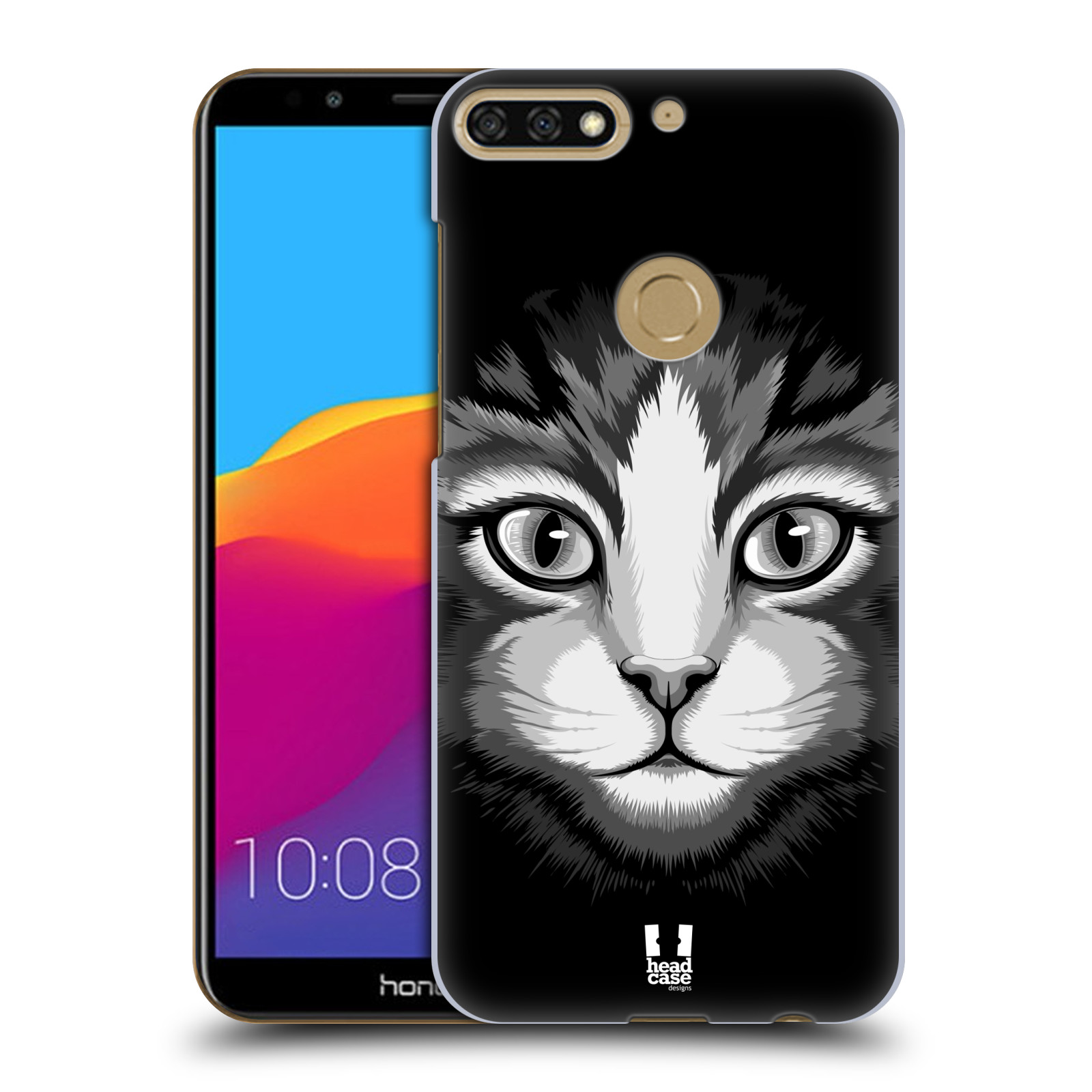 HEAD CASE plastový obal na mobil Honor 7c vzor Zvíře kreslená tvář 2 kočička