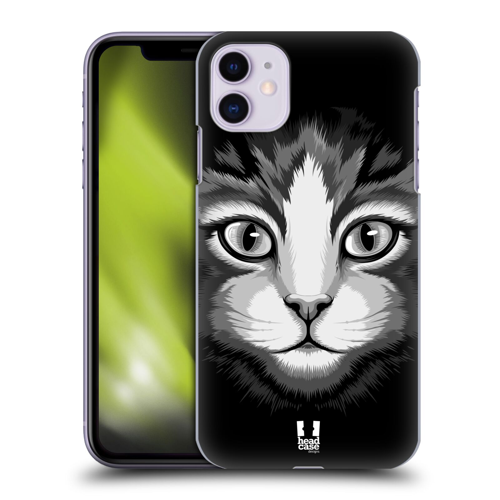 Pouzdro na mobil Apple Iphone 11 - HEAD CASE - vzor Zvíře kreslená tvář 2 kočička