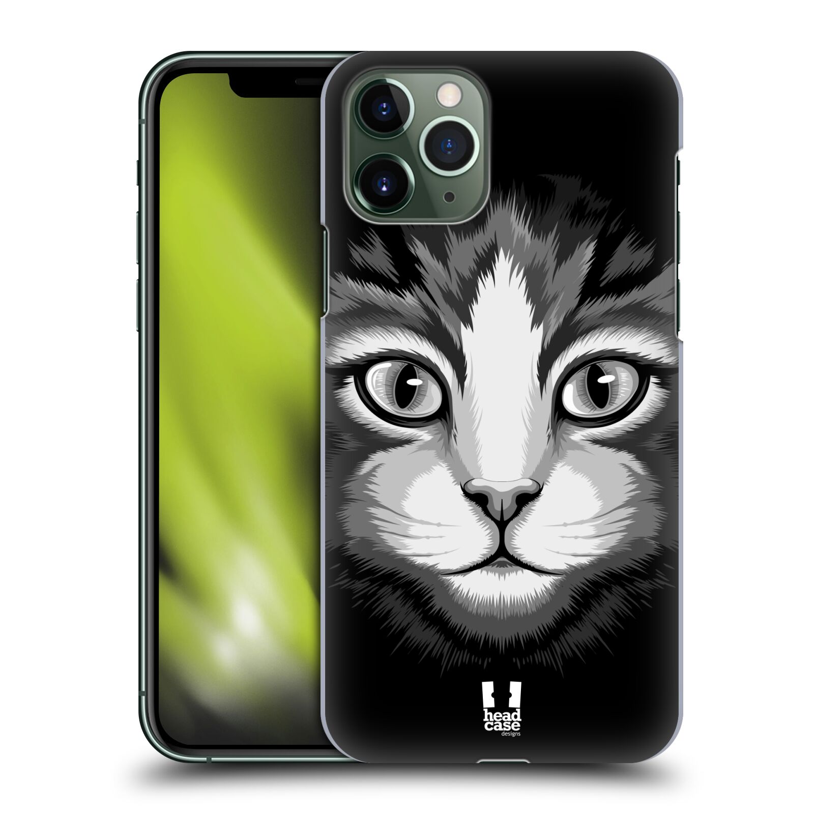 Pouzdro na mobil Apple Iphone 11 PRO - HEAD CASE - vzor Zvíře kreslená tvář 2 kočička