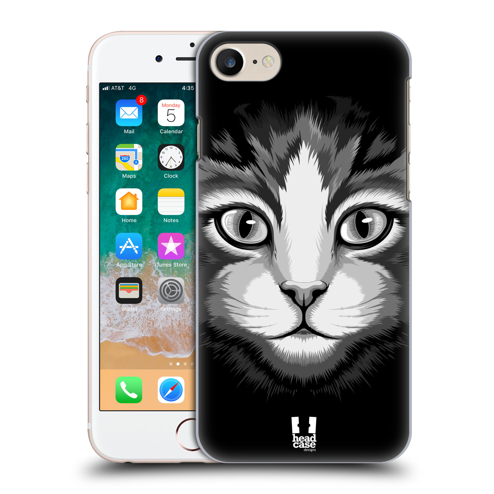 Plastové pouzdro pro mobil Apple Iphone 7/8/SE 2020 vzor Zvíře kreslená tvář 2 kočička