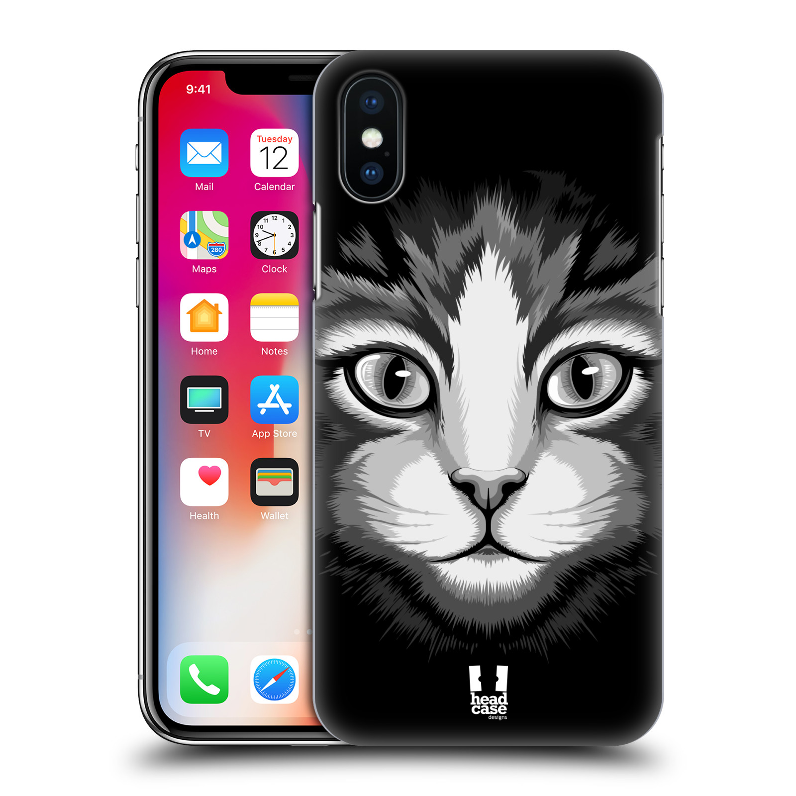 HEAD CASE plastový obal na mobil Apple Iphone X / XS vzor Zvíře kreslená tvář 2 kočička