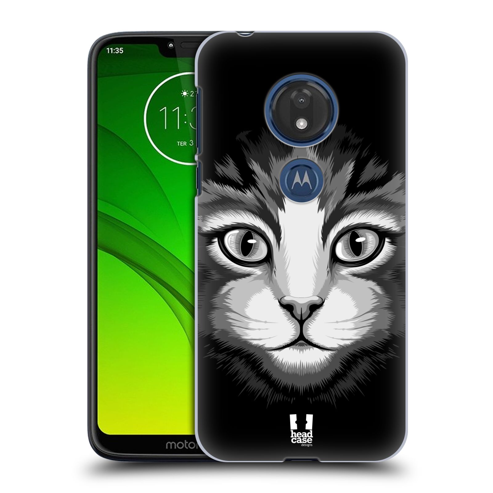 Pouzdro na mobil Motorola Moto G7 Play vzor Zvíře kreslená tvář 2 kočička