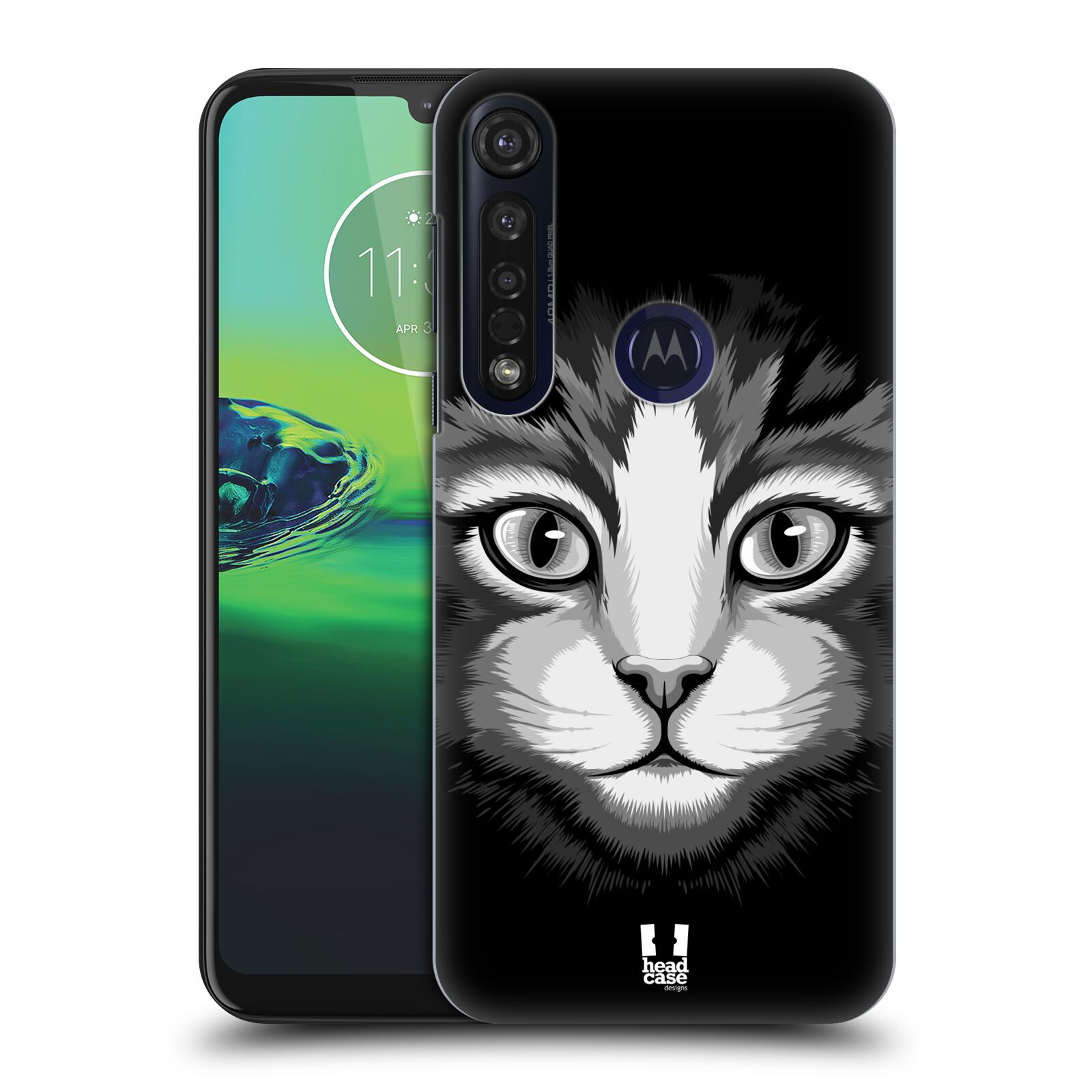 Pouzdro na mobil Motorola Moto G8 PLUS - HEAD CASE - vzor Zvíře kreslená tvář 2 kočička
