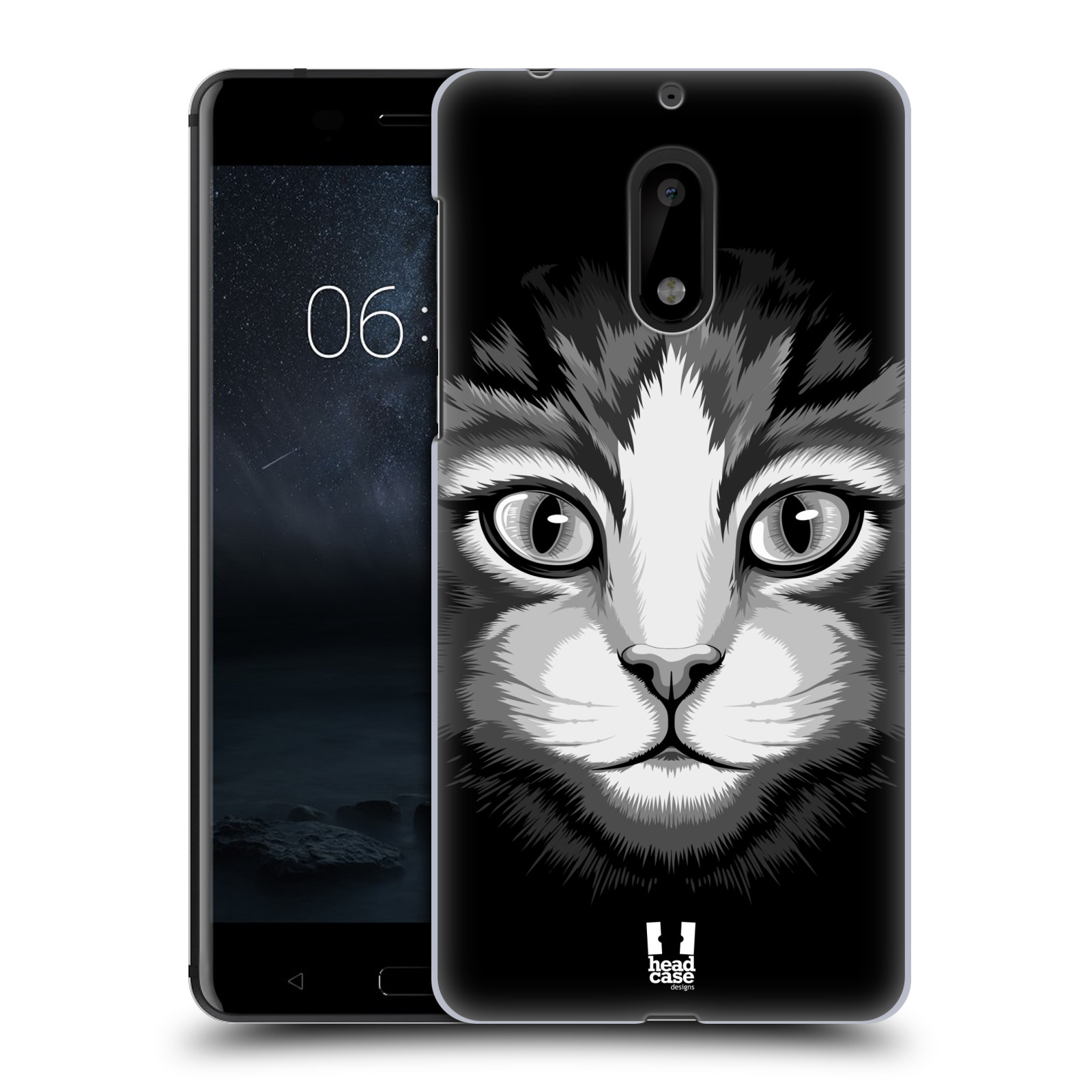 HEAD CASE plastový obal na mobil Nokia 6 vzor Zvíře kreslená tvář 2 kočička