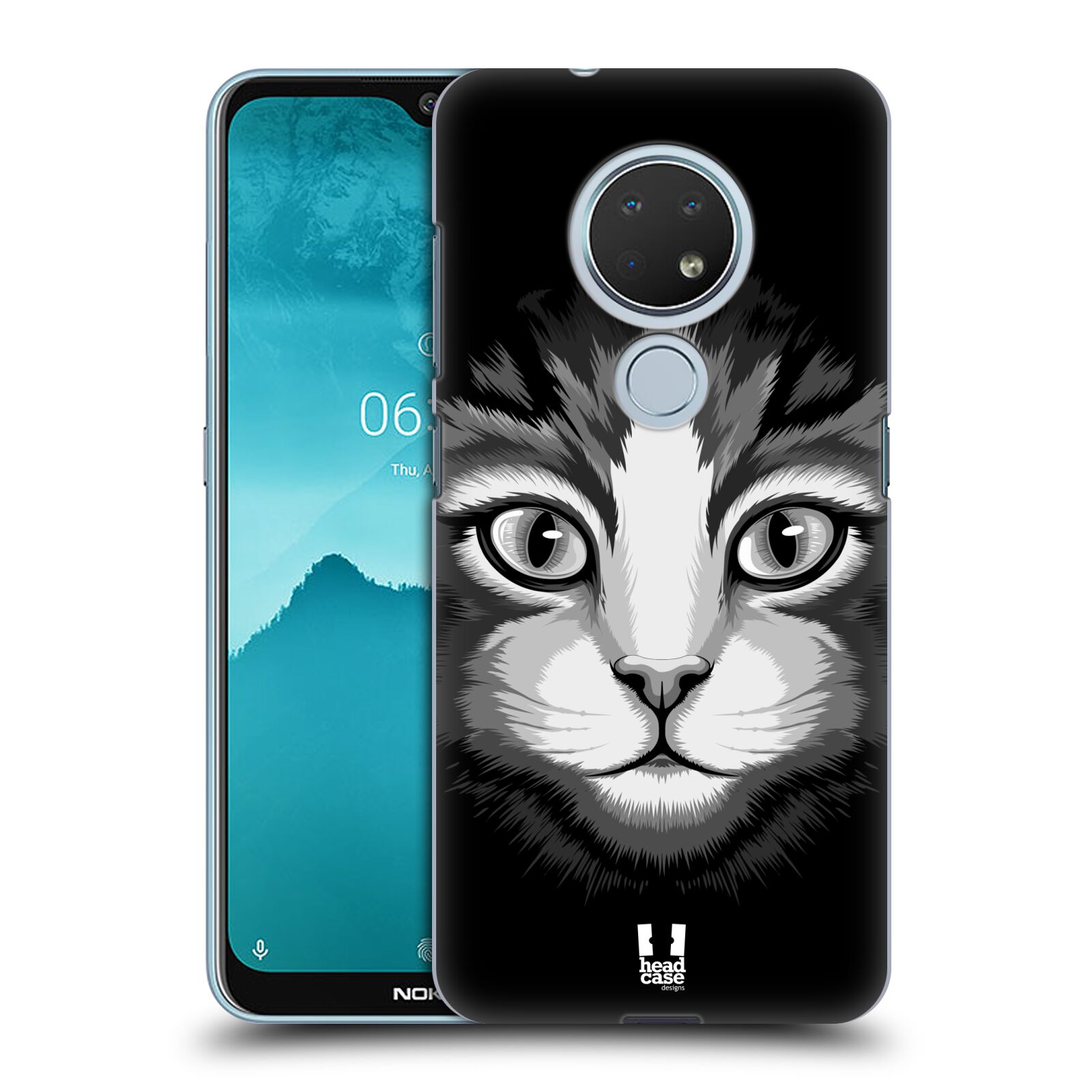 Pouzdro na mobil Nokia 6.2 - HEAD CASE - vzor Zvíře kreslená tvář 2 kočička