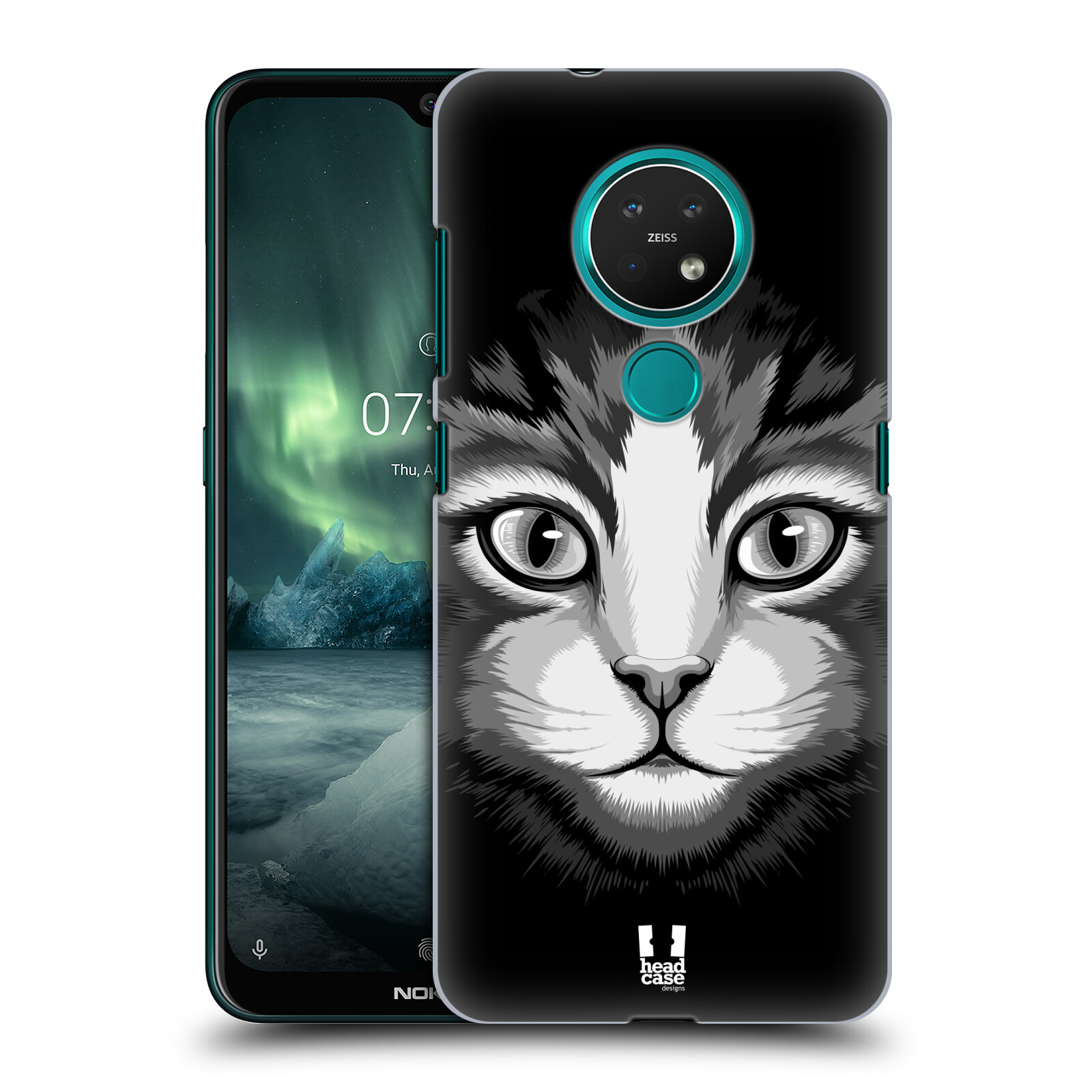 Pouzdro na mobil NOKIA 7.2 - HEAD CASE - vzor Zvíře kreslená tvář 2 kočička