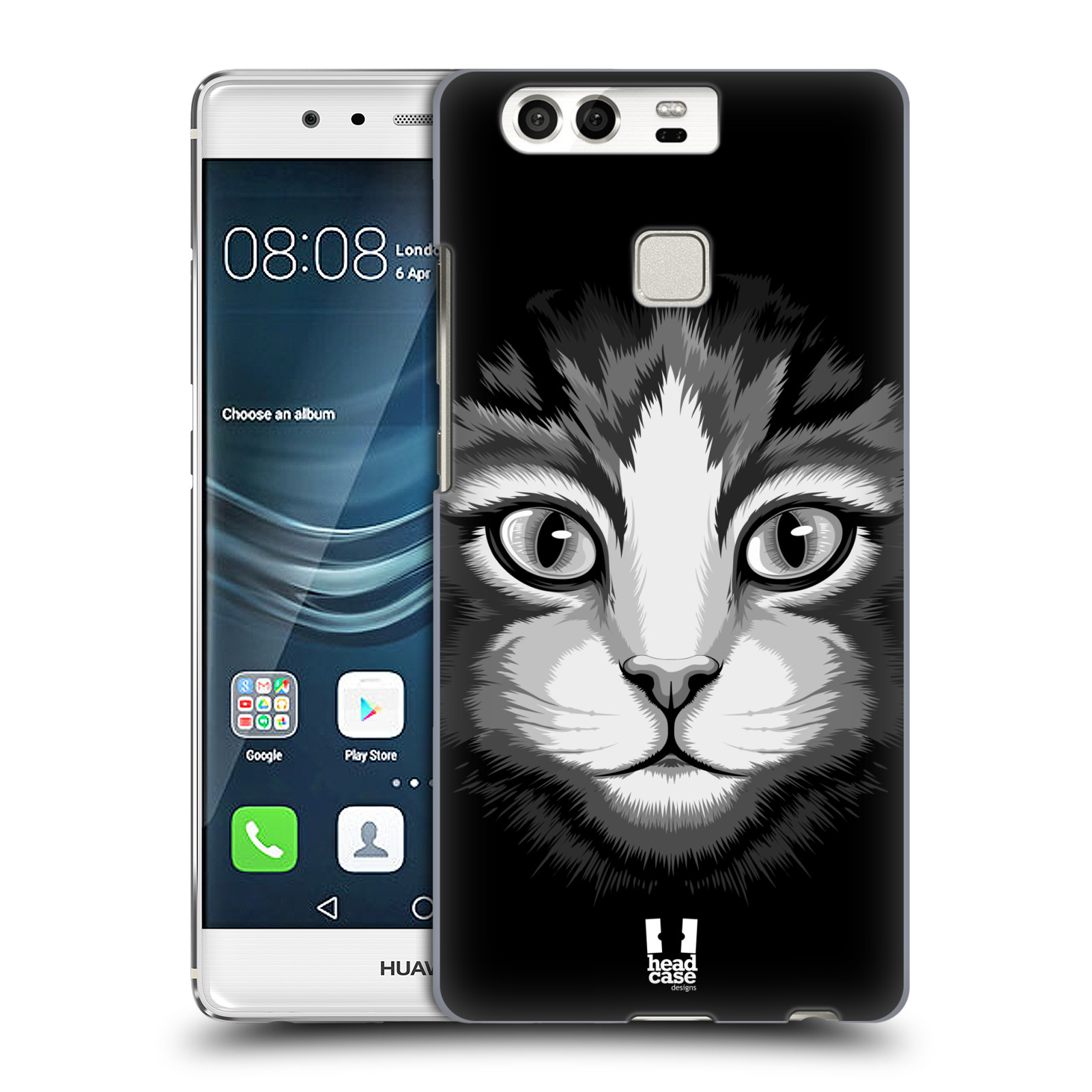 HEAD CASE plastový obal na mobil Huawei P9 / P9 DUAL SIM vzor Zvíře kreslená tvář 2 kočička