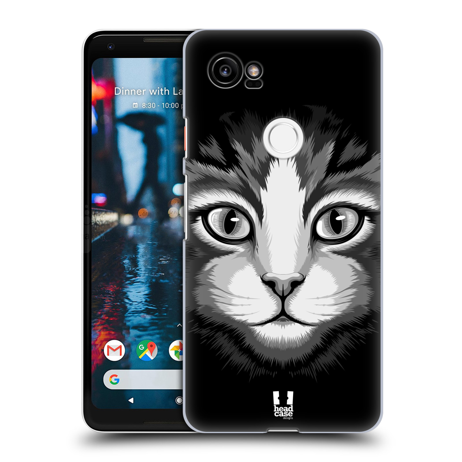 HEAD CASE plastový obal na mobil Google Pixel 2 XL vzor Zvíře kreslená tvář 2 kočička