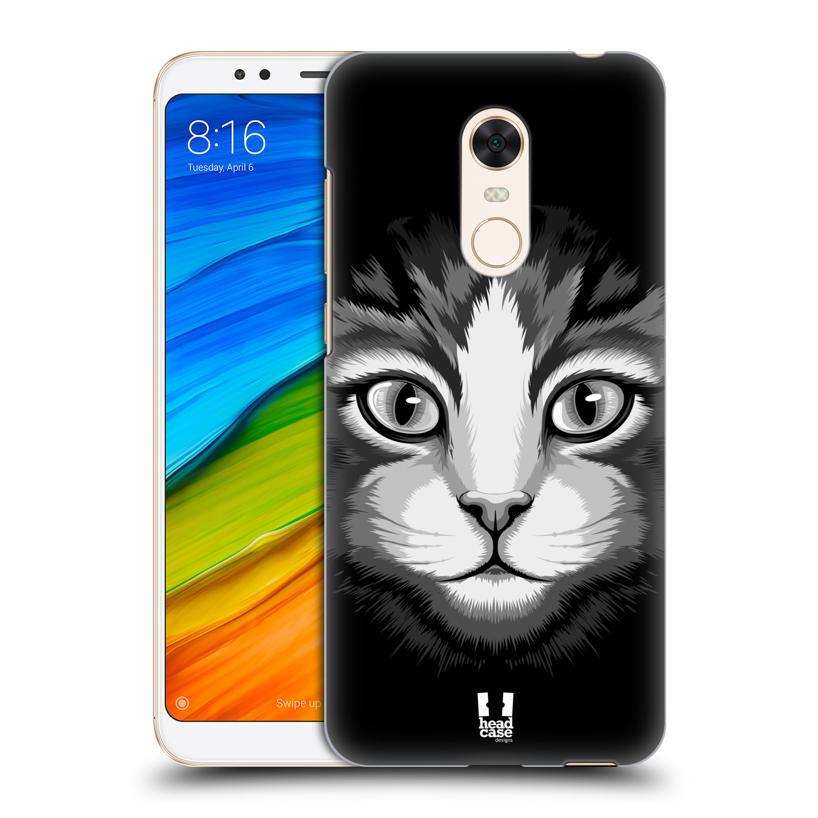 HEAD CASE plastový obal na mobil Xiaomi Redmi 5 PLUS vzor Zvíře kreslená tvář 2 kočička