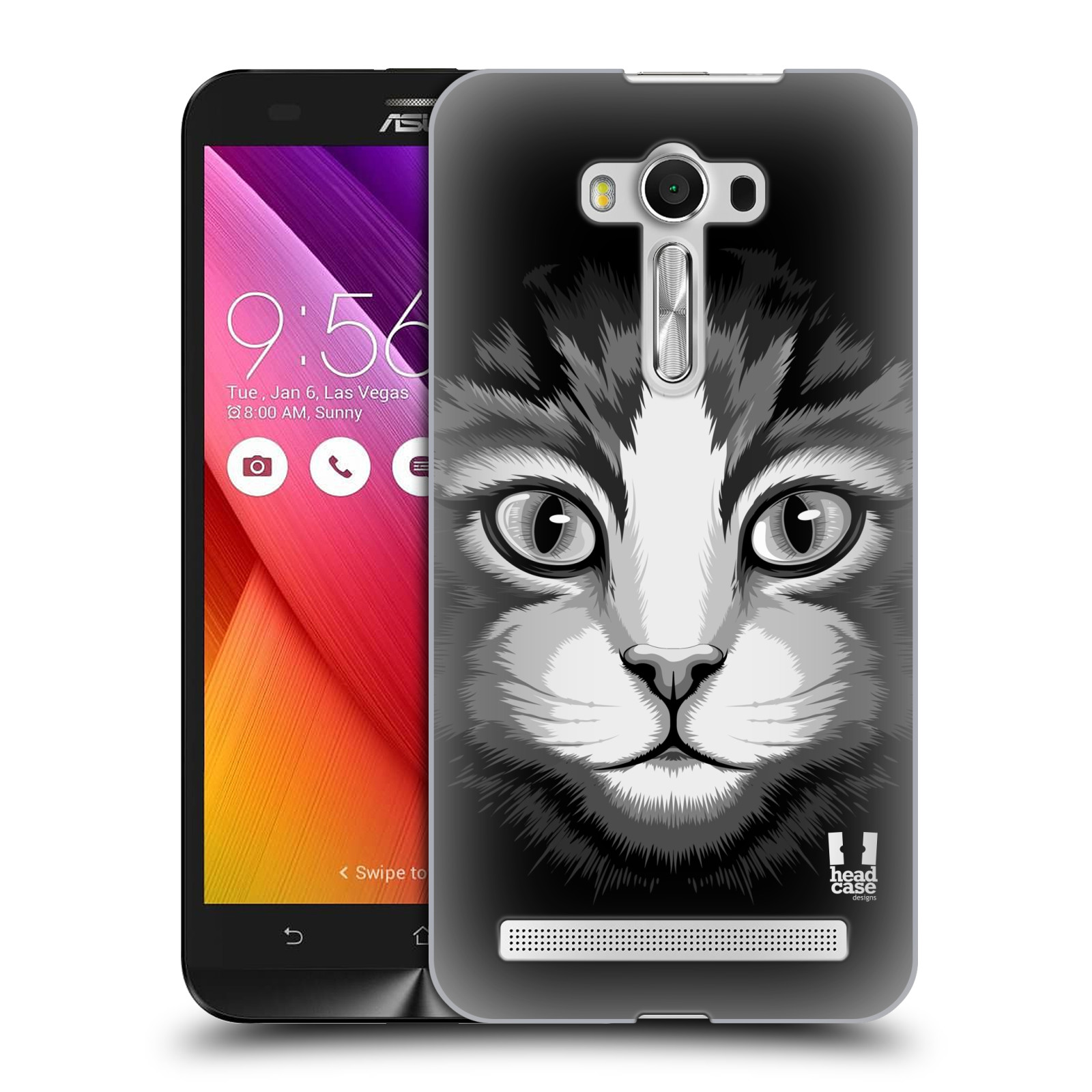 HEAD CASE plastový obal na mobil Asus Zenfone 2 LASER (5,5 displej ZE550KL) vzor Zvíře kreslená tvář 2 kočička
