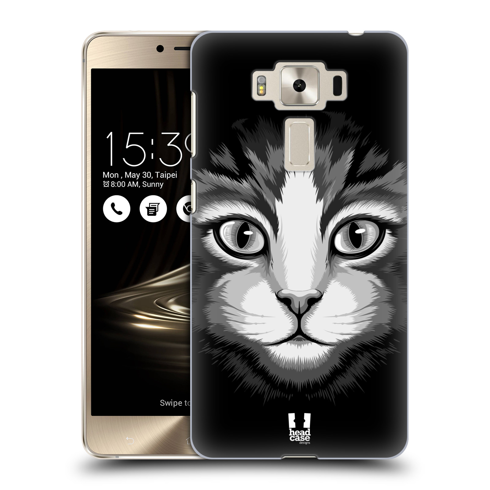 HEAD CASE plastový obal na mobil Asus Zenfone 3 DELUXE ZS550KL vzor Zvíře kreslená tvář 2 kočička