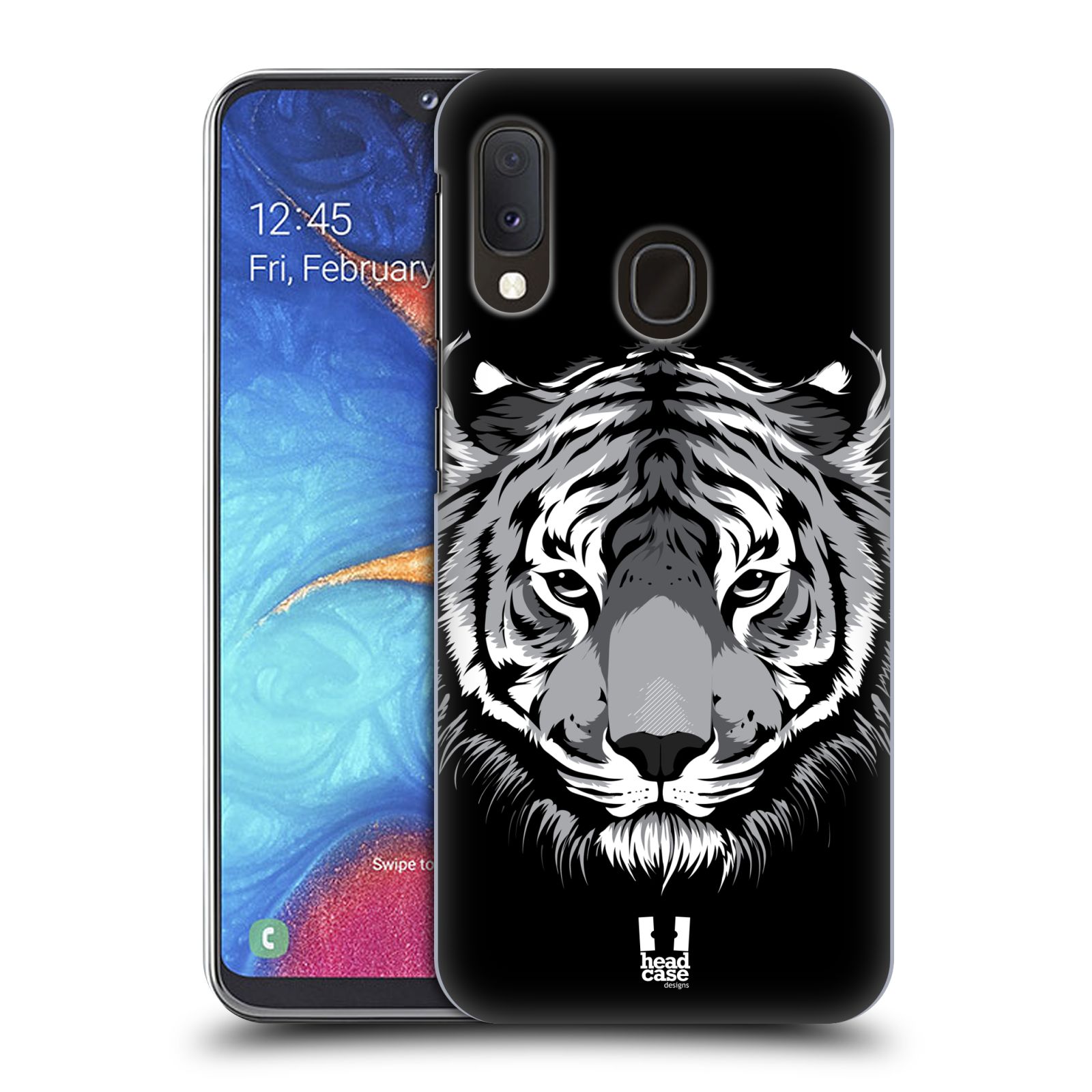Zadní obal pro mobil Samsung Galaxy A20E - HEAD CASE - kreslená tvář tygr pohled