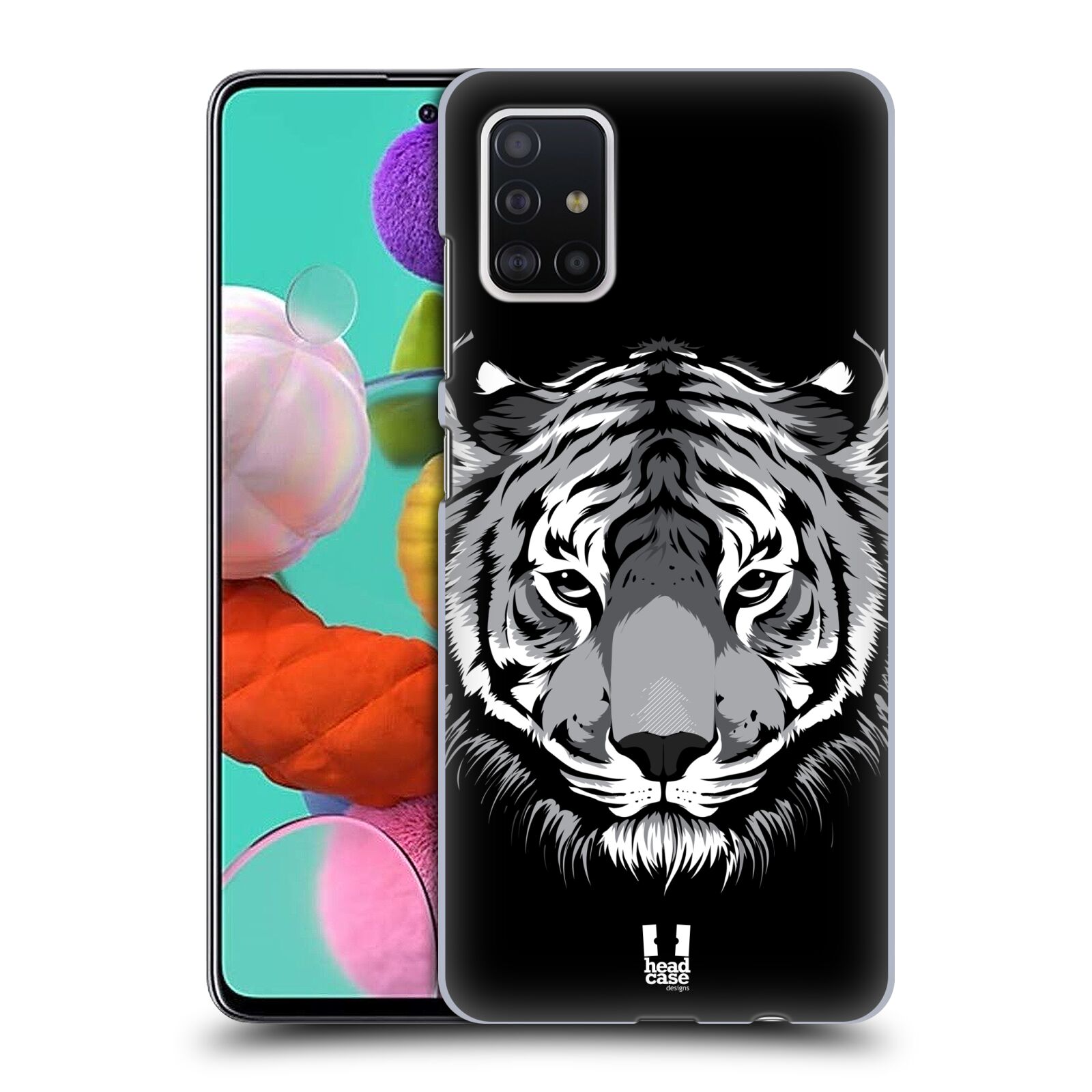 Pouzdro na mobil Samsung Galaxy A51 - HEAD CASE - vzor Zvíře kreslená tvář 2 tygr