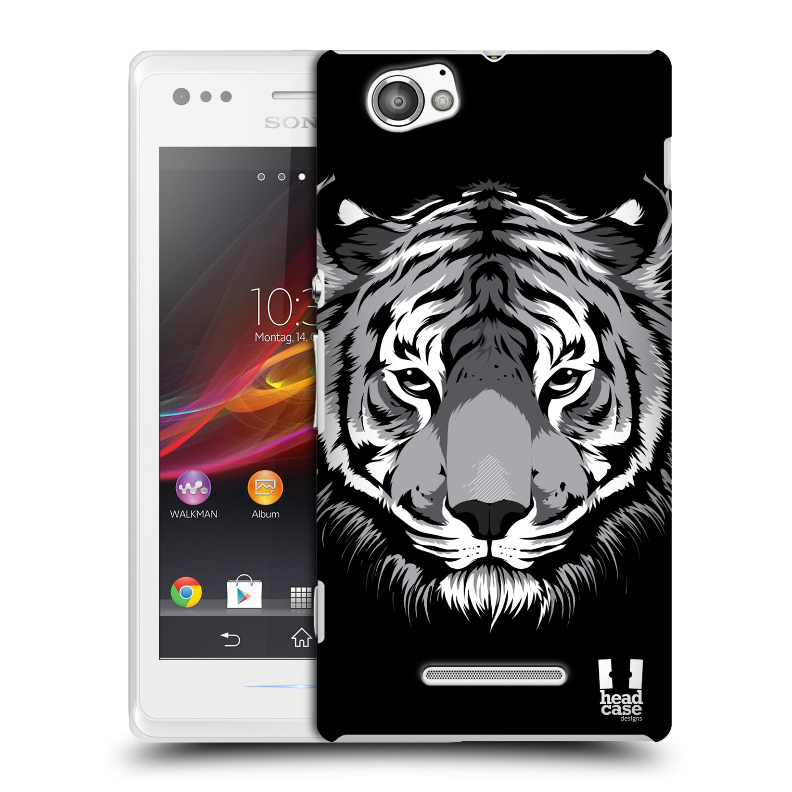 HEAD CASE plastový obal na mobil Sony Xperia M vzor Zvíře kreslená tvář 2 tygr