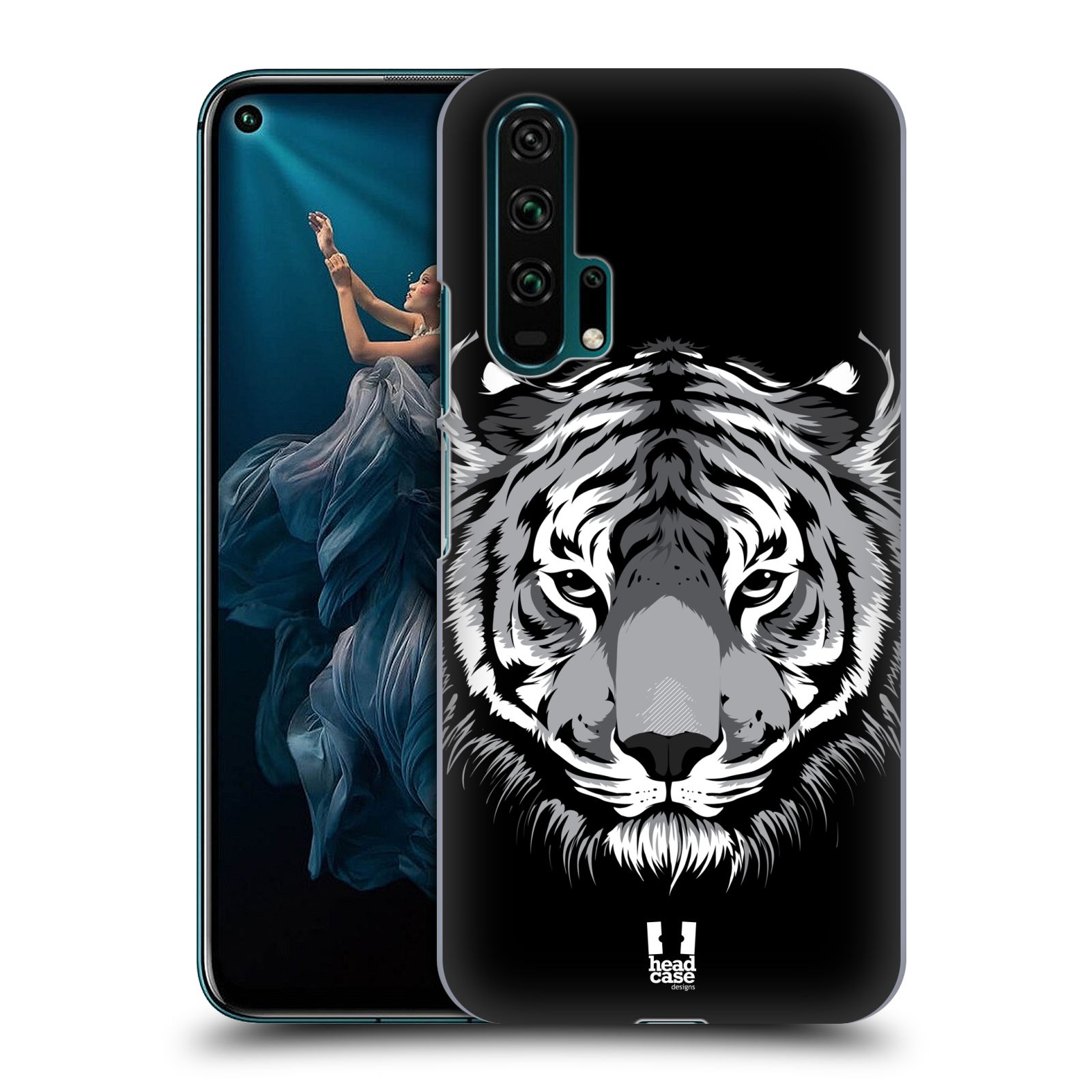 Pouzdro na mobil Honor 20 PRO - HEAD CASE - vzor Zvíře kreslená tvář 2 tygr
