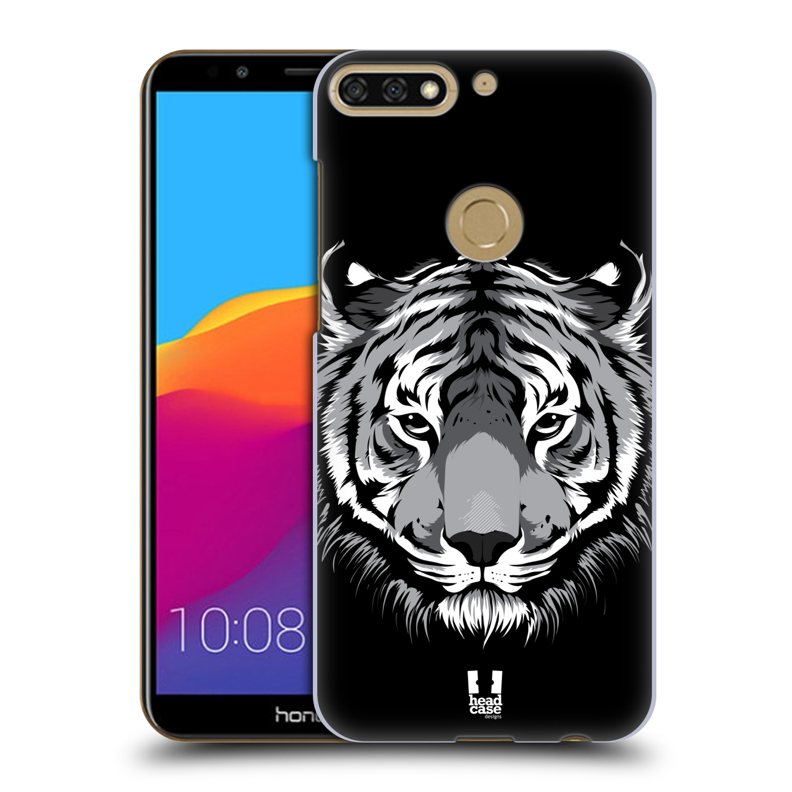 HEAD CASE plastový obal na mobil Honor 7c vzor Zvíře kreslená tvář 2 tygr