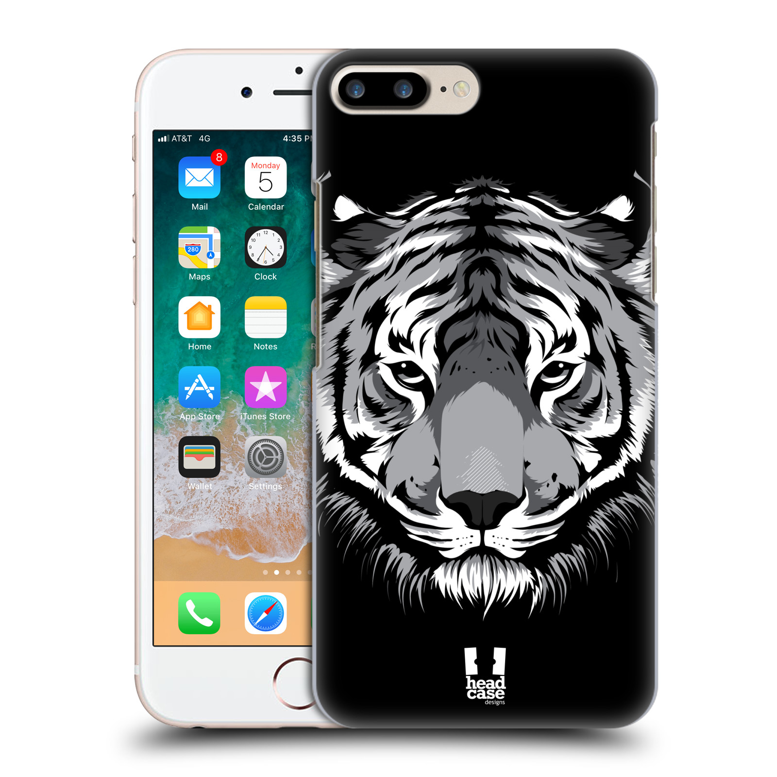Plastové pouzdro pro mobil Apple Iphone 8 PLUS vzor Zvíře kreslená tvář 2 tygr