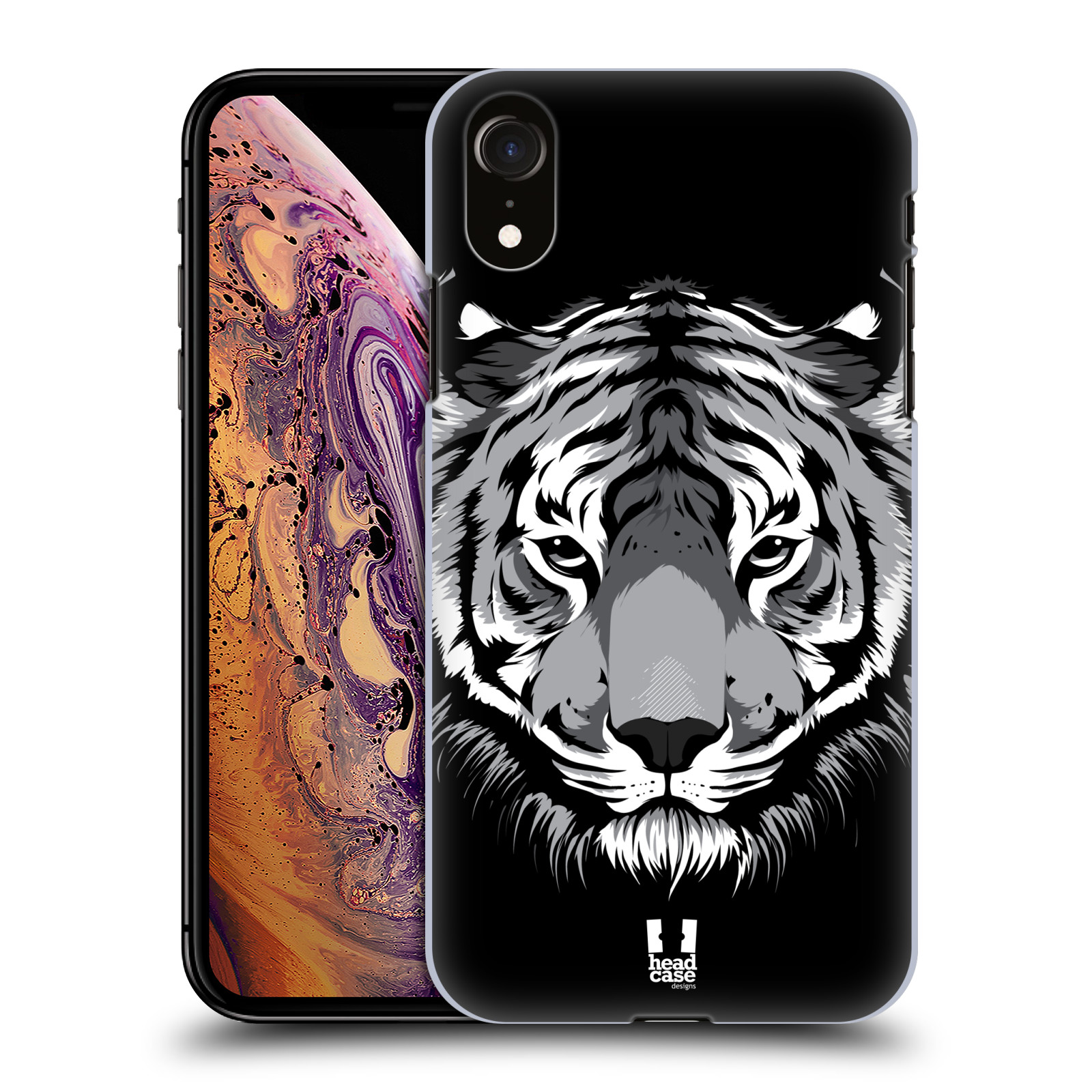 HEAD CASE plastový obal na mobil Apple Iphone XR vzor Zvíře kreslená tvář 2 tygr